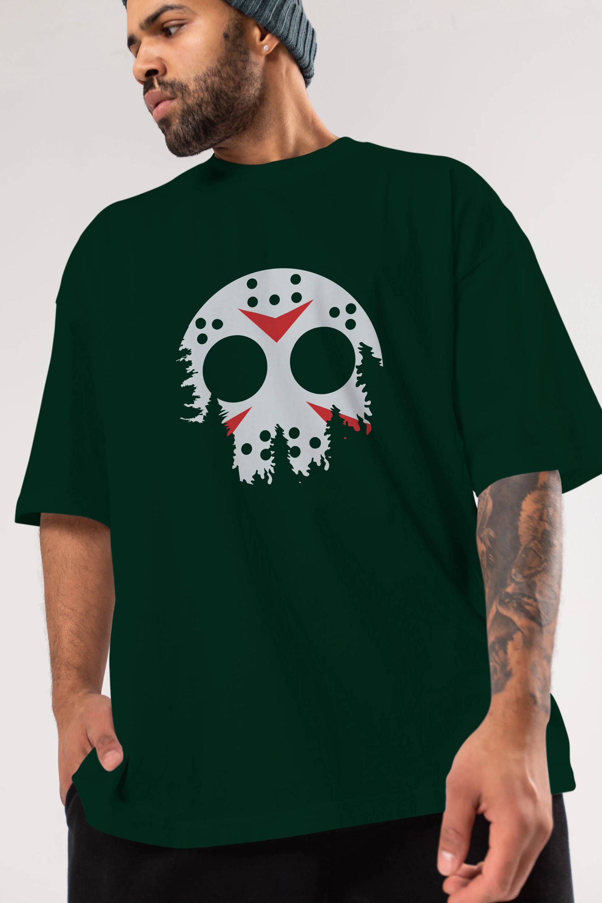 Jason Moon Ön Baskılı Oversize t-shirt %100 pamuk Erkek Kadın Unisex