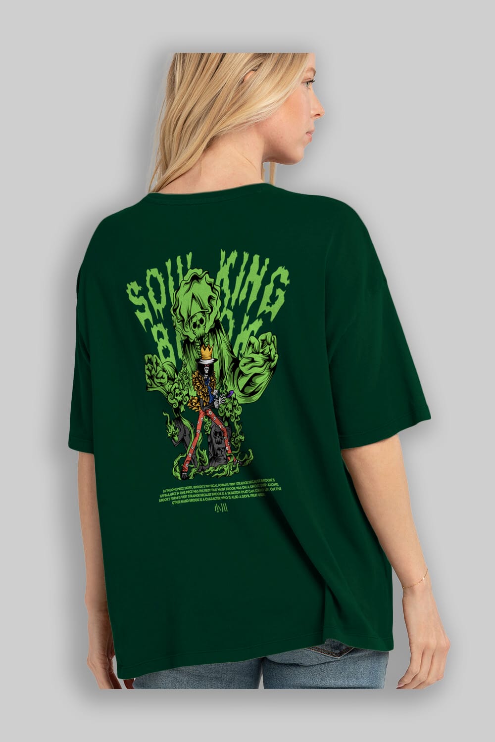 Soul King Brook Anime Arka Baskılı Oversize t-shirt Erkek Kadın Unisex