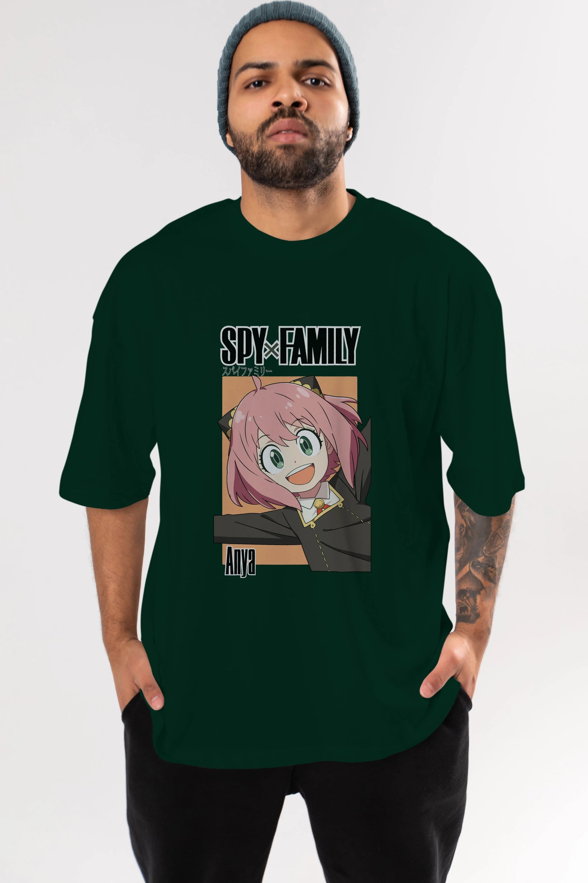 SPY X FAMILY Anya Anime Ön Baskılı Oversize t-shirt %100 pamuk Erkek Kadın Unisex