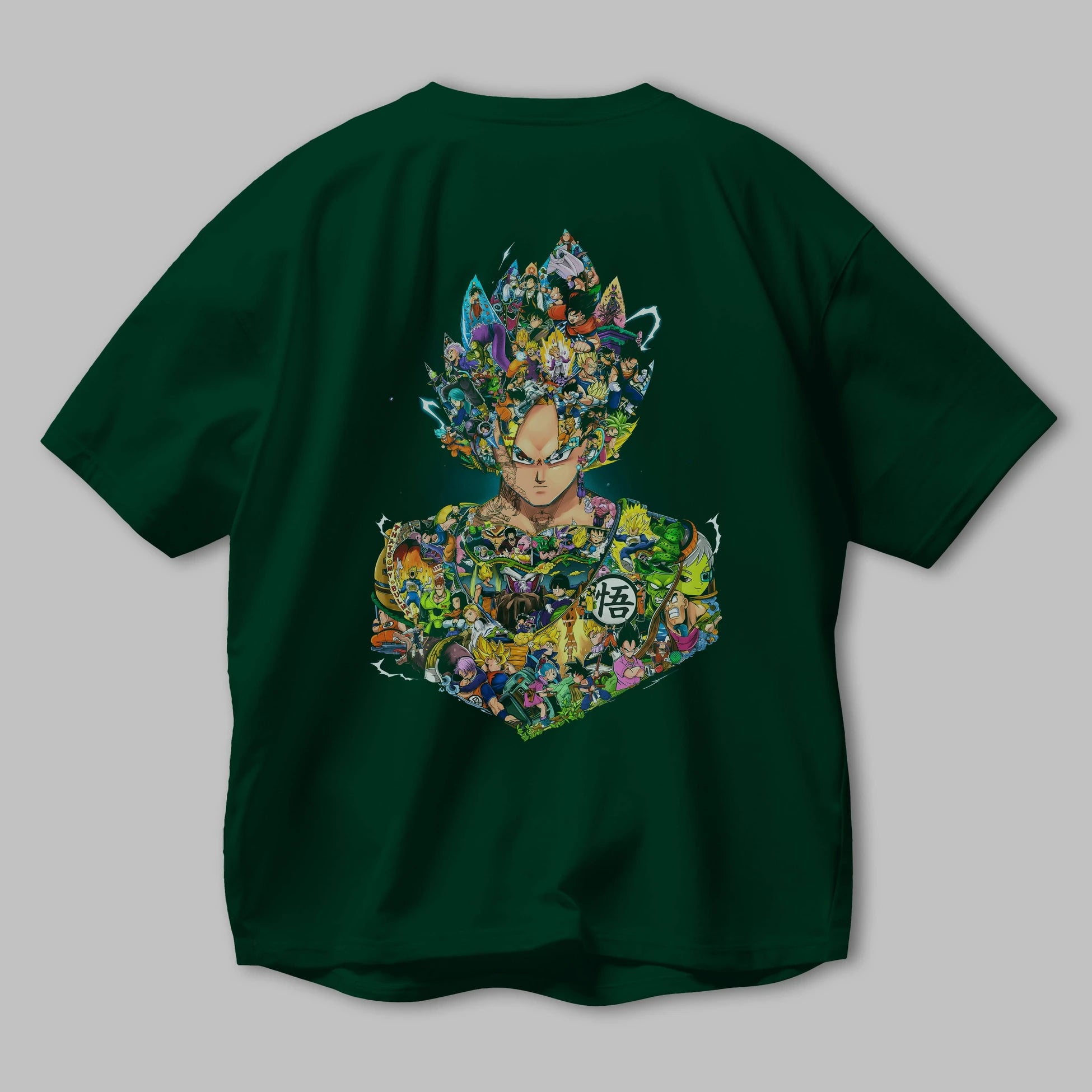 DRAGON BALL ART Anime Arka Baskılı Oversize t-shirt Erkek Kadın Unisex