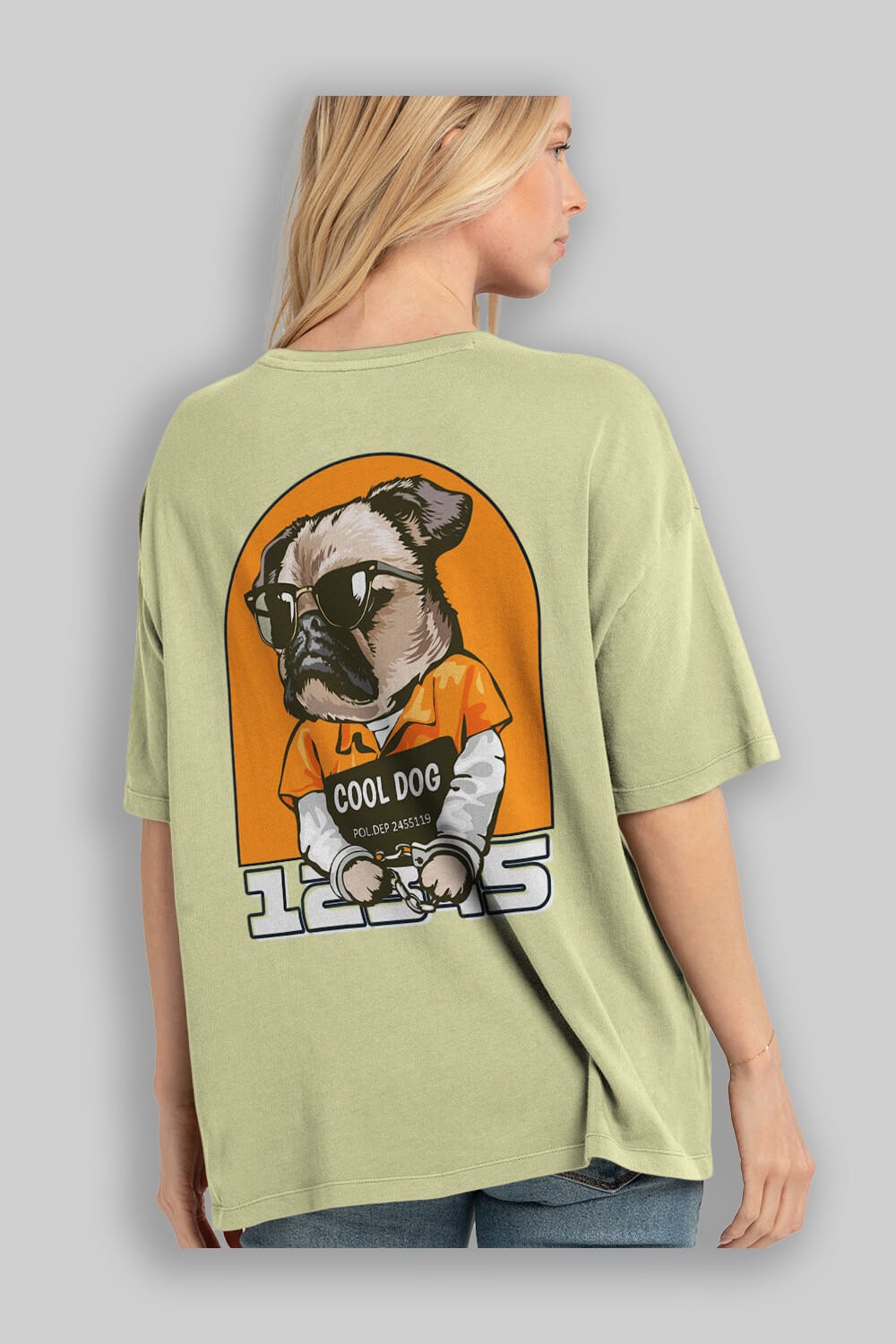 Cool Dog Arka Baskılı Oversize t-shirt Erkek Kadın Unisex