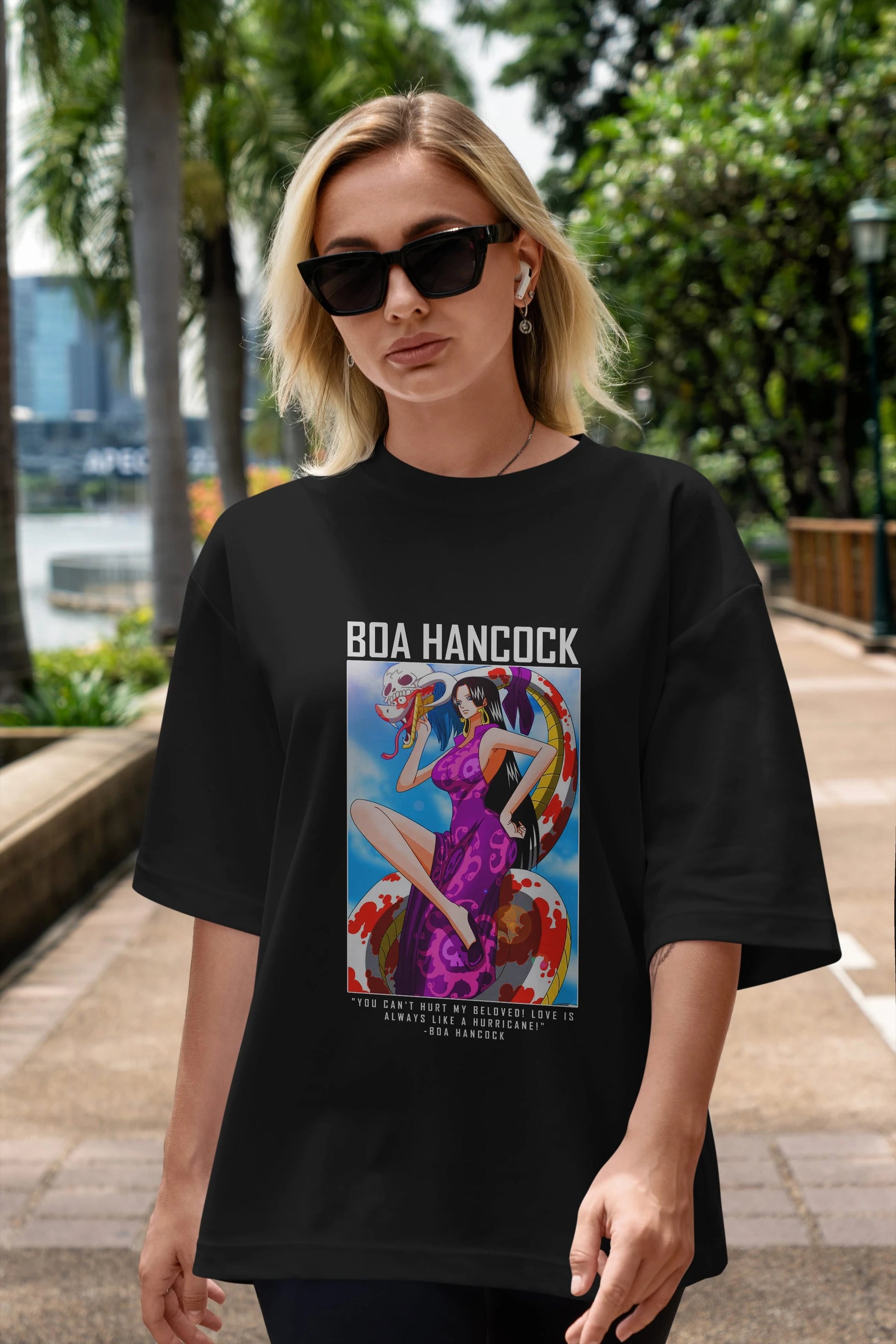 Boa Hancock Anime Ön Baskılı Oversize t-shirt Erkek Kadın Unisex