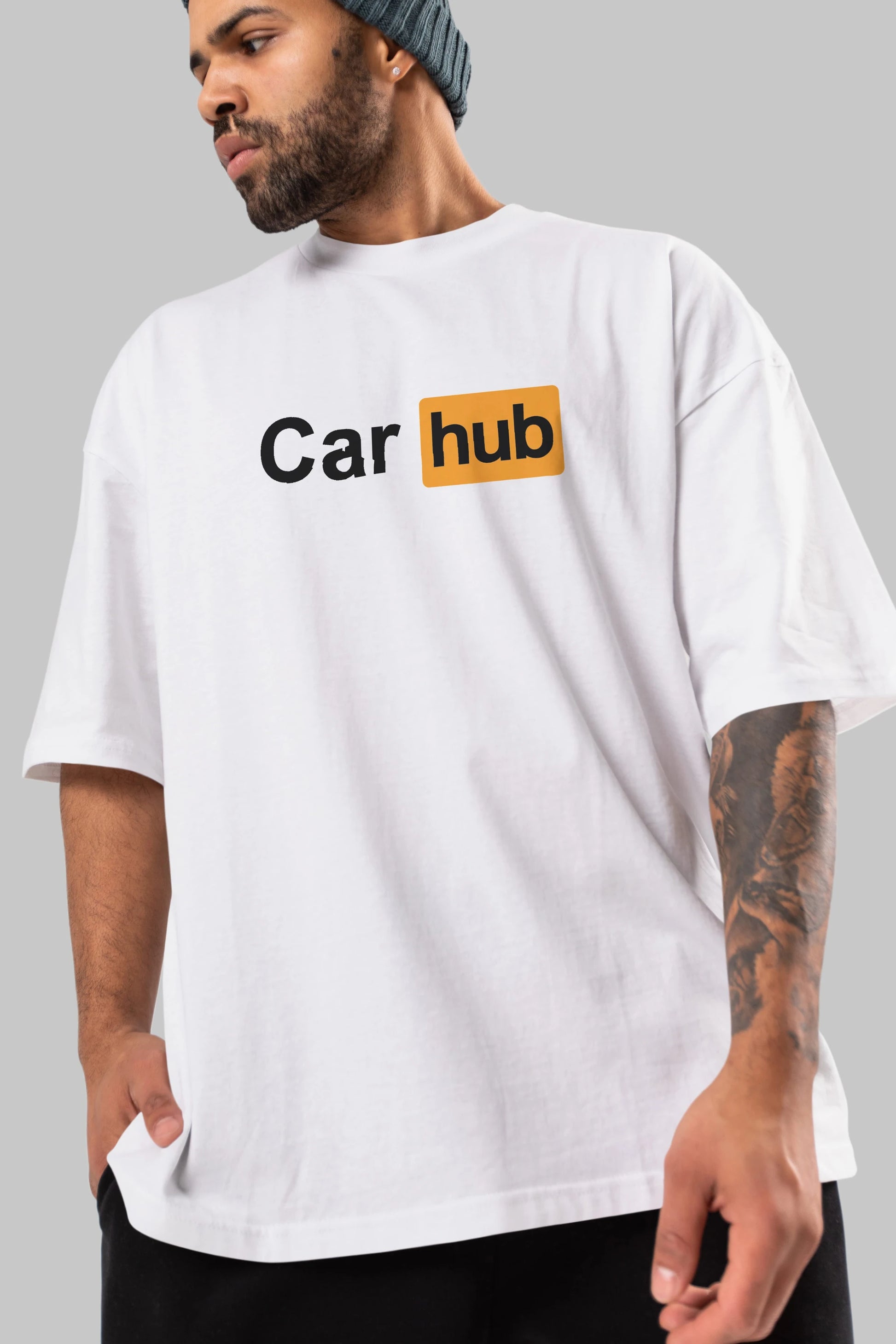 Car Hub Ön Baskılı Oversize t-shirt %100 pamuk Erkek Kadın Unisex