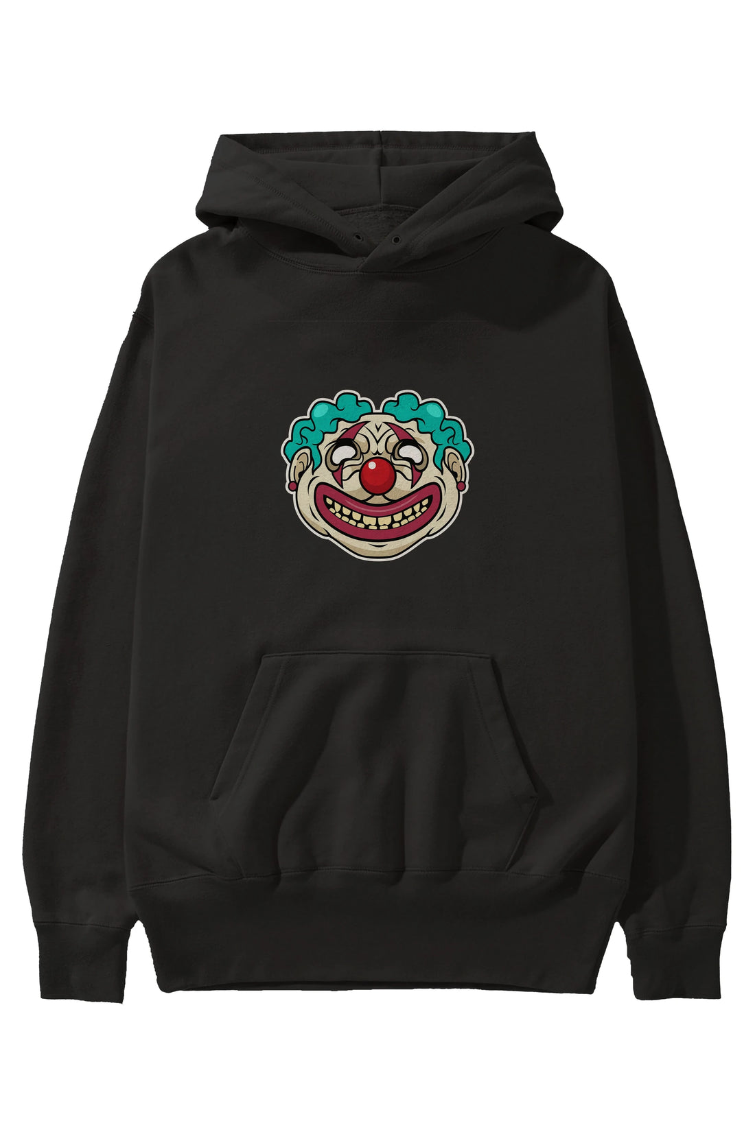 Clown Head Ön Baskılı Hoodie Oversize Kapüşonlu Sweatshirt Erkek Kadın Unisex