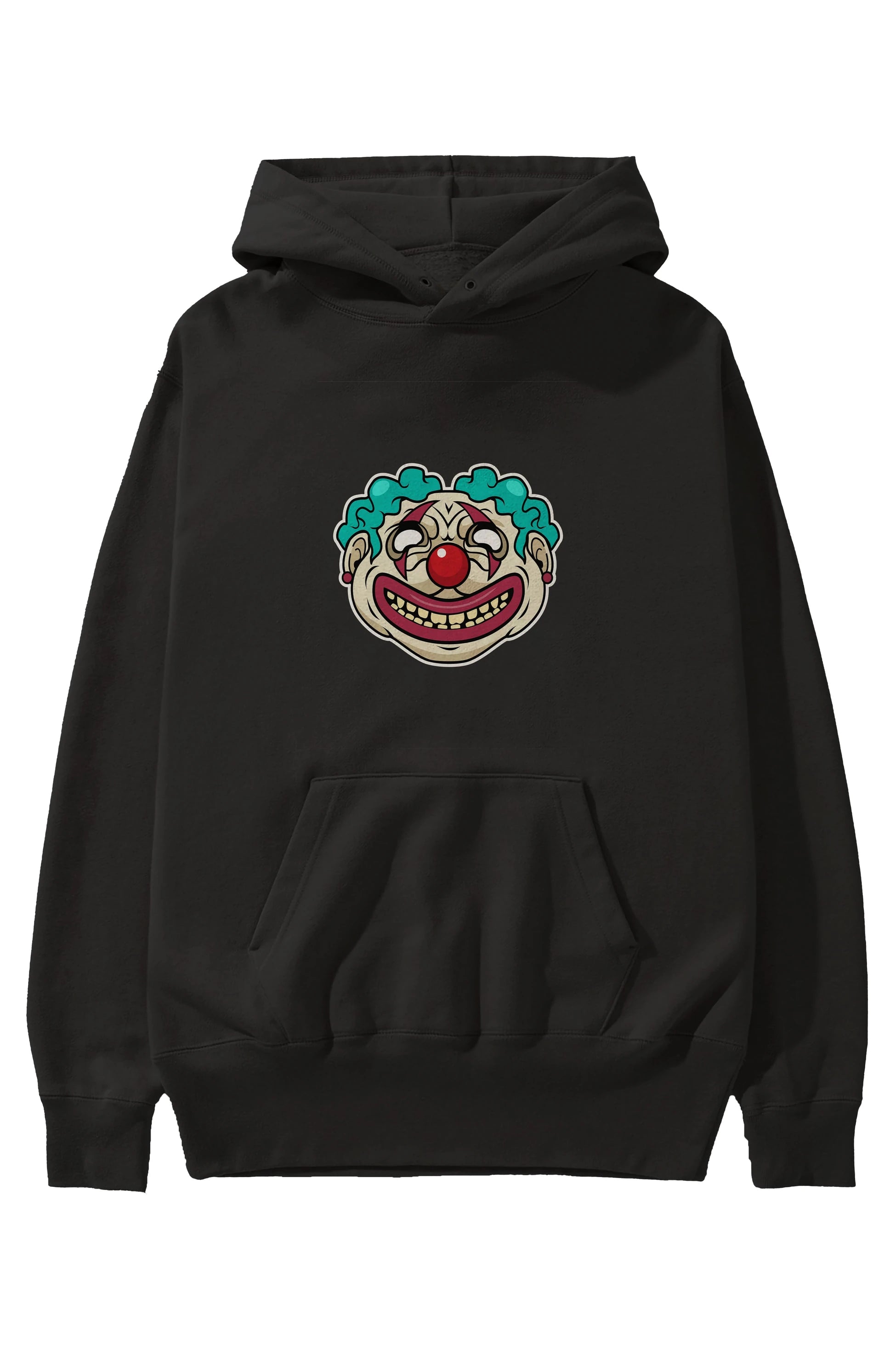Clown Head Ön Baskılı Hoodie Oversize Kapüşonlu Sweatshirt Erkek Kadın Unisex