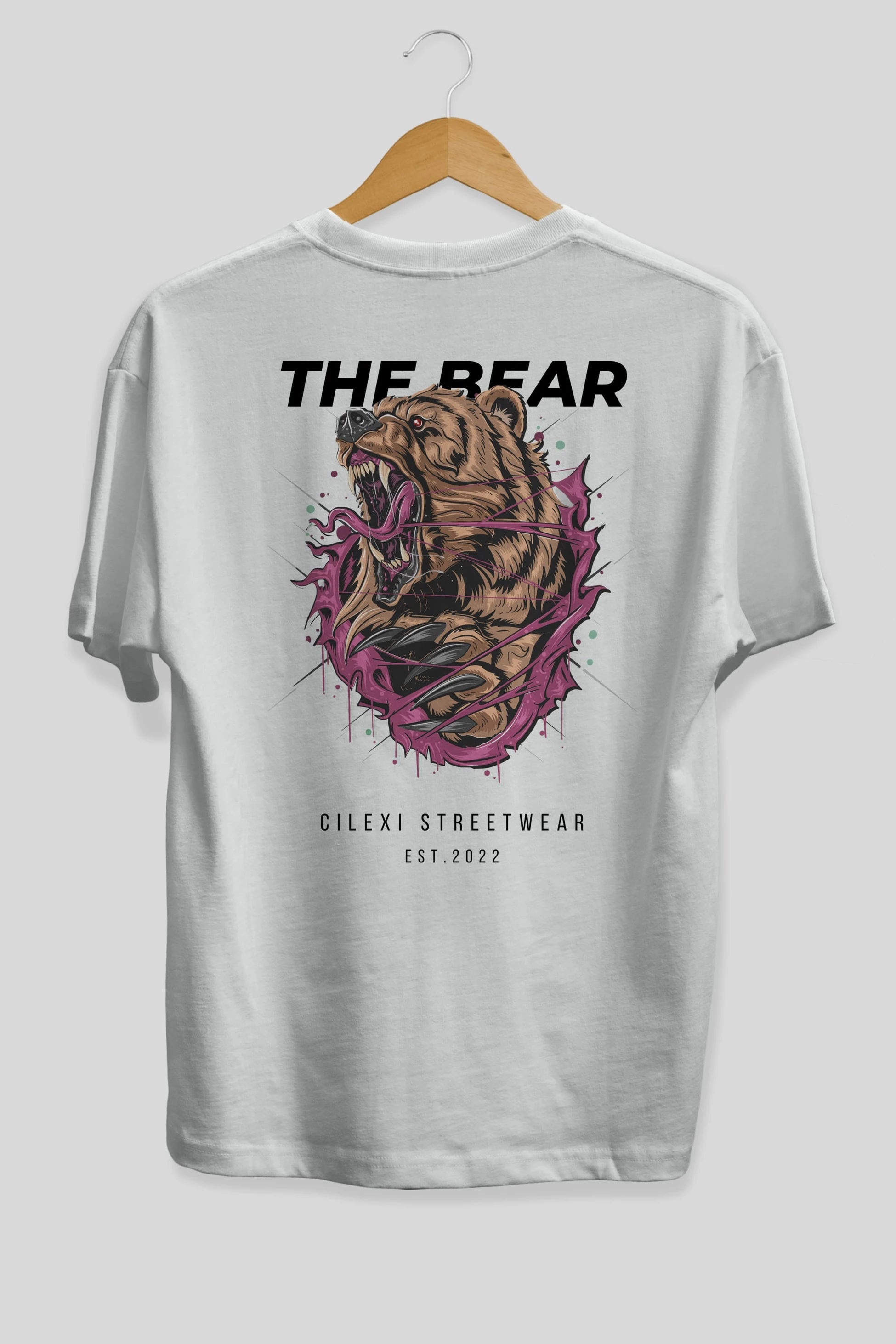 The Bear Arka Baskılı Oversize t-shirt Erkek Kadın Unisex