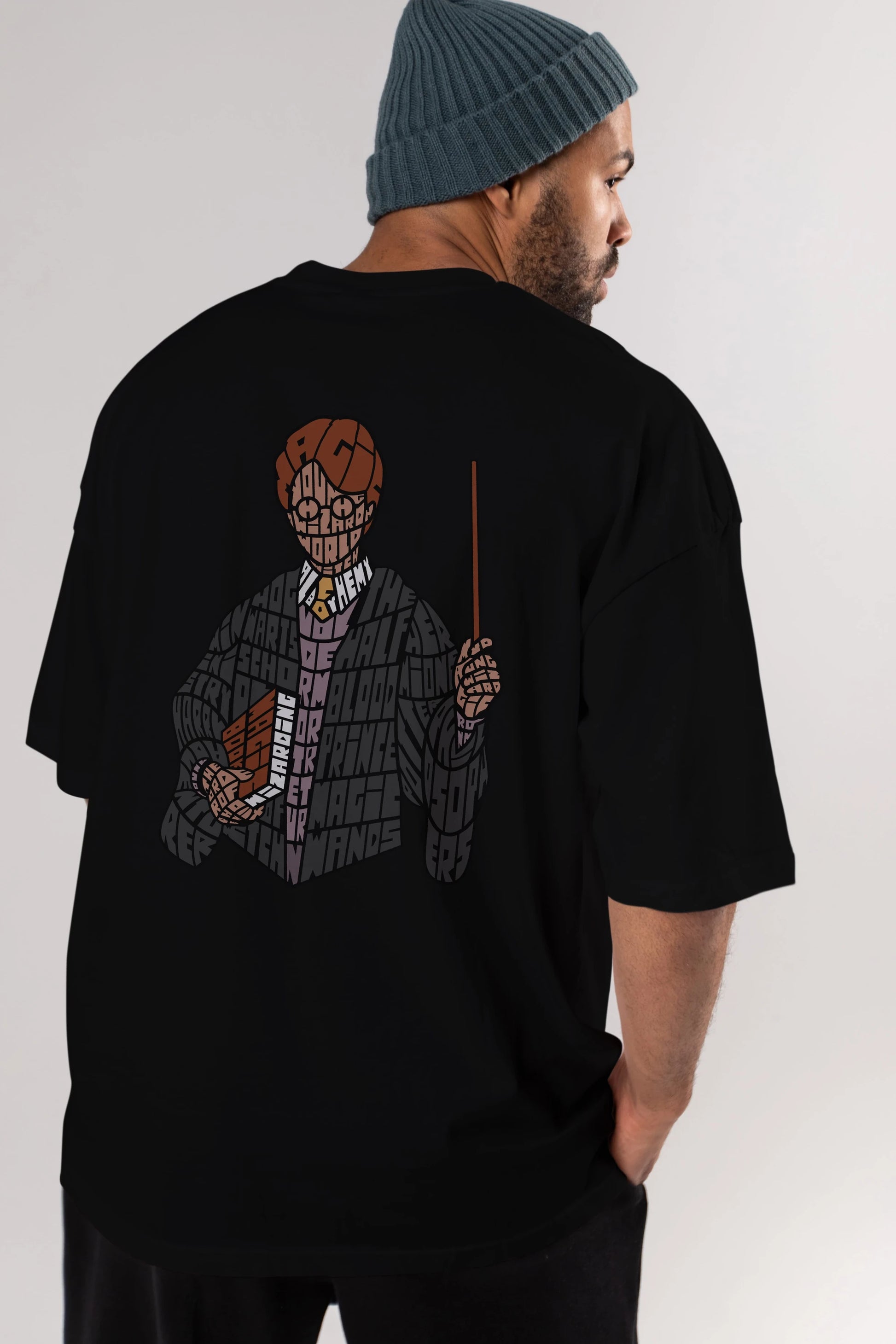 Harry Arka Baskılı Oversize t-shirt %100 pamuk Erkek Kadın Unisex