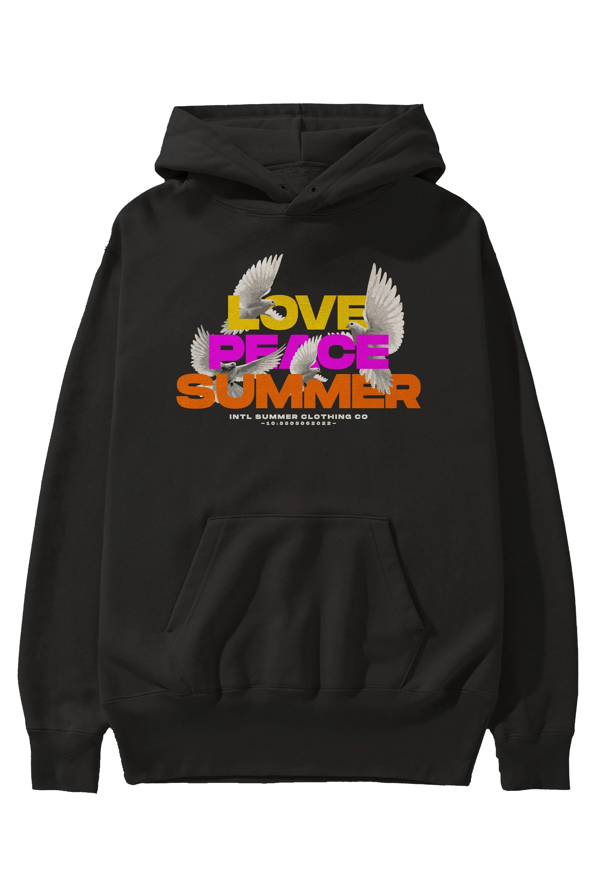 Love Peace Summer Ön Baskılı Hoodie Oversize Kapüşonlu Sweatshirt Erkek Kadın Unisex