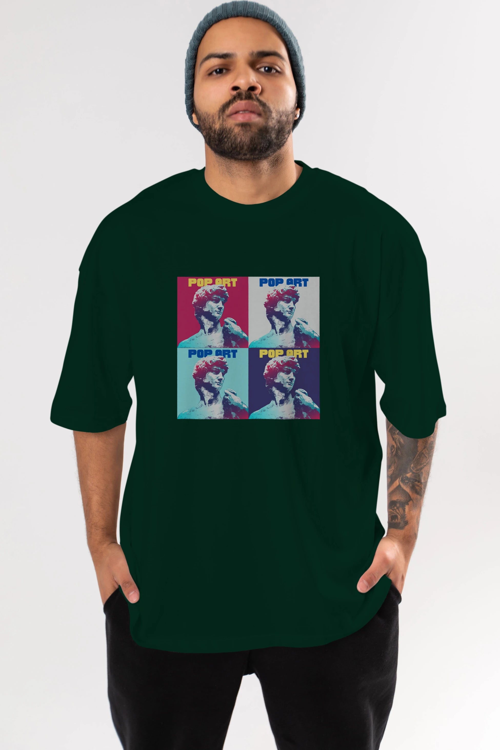 Creative Pop Art Ön Baskılı Oversize t-shirt Erkek Kadın Unisex
