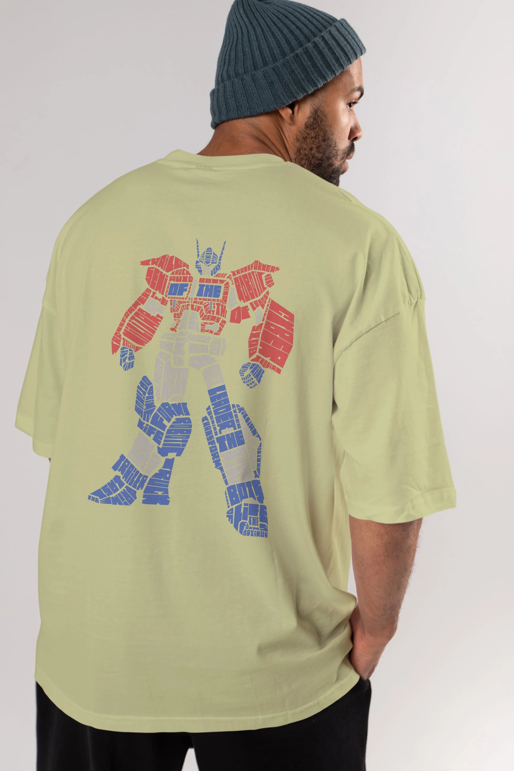 Optimus Prime Arka Baskılı Oversize t-shirt %100 pamuk Erkek Kadın Unisex