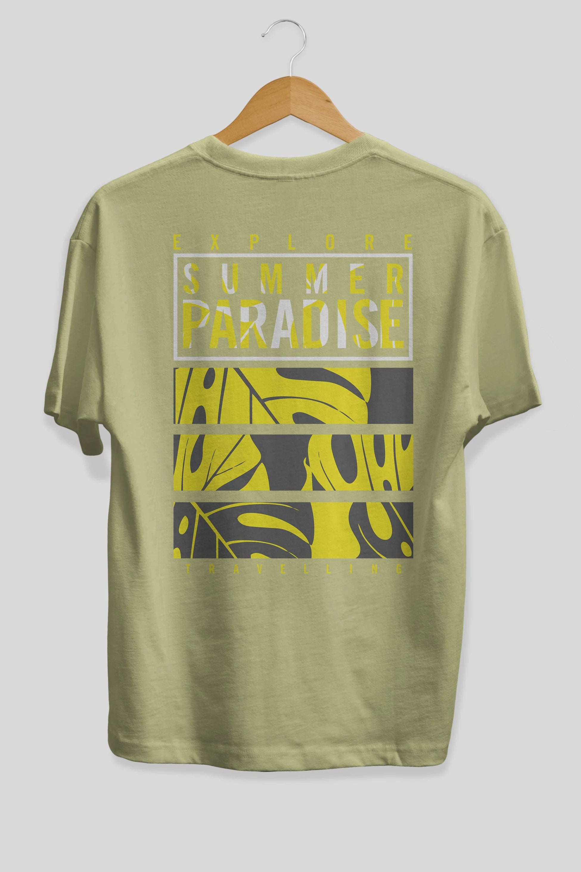Summer Paradise Arka Baskılı Oversize t-shirt Erkek Kadın Unisex
