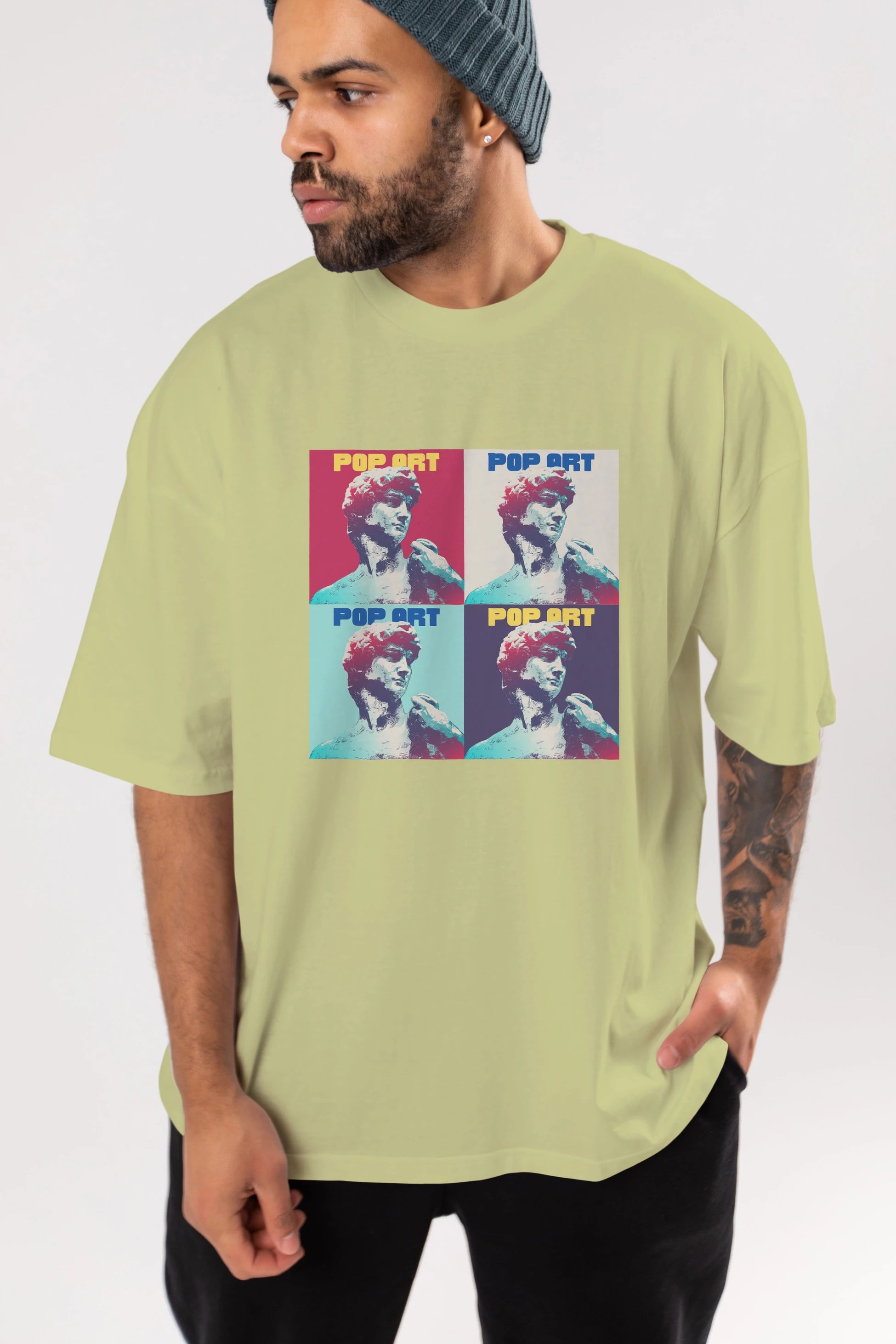 Creative Pop Art Ön Baskılı Oversize t-shirt Erkek Kadın Unisex