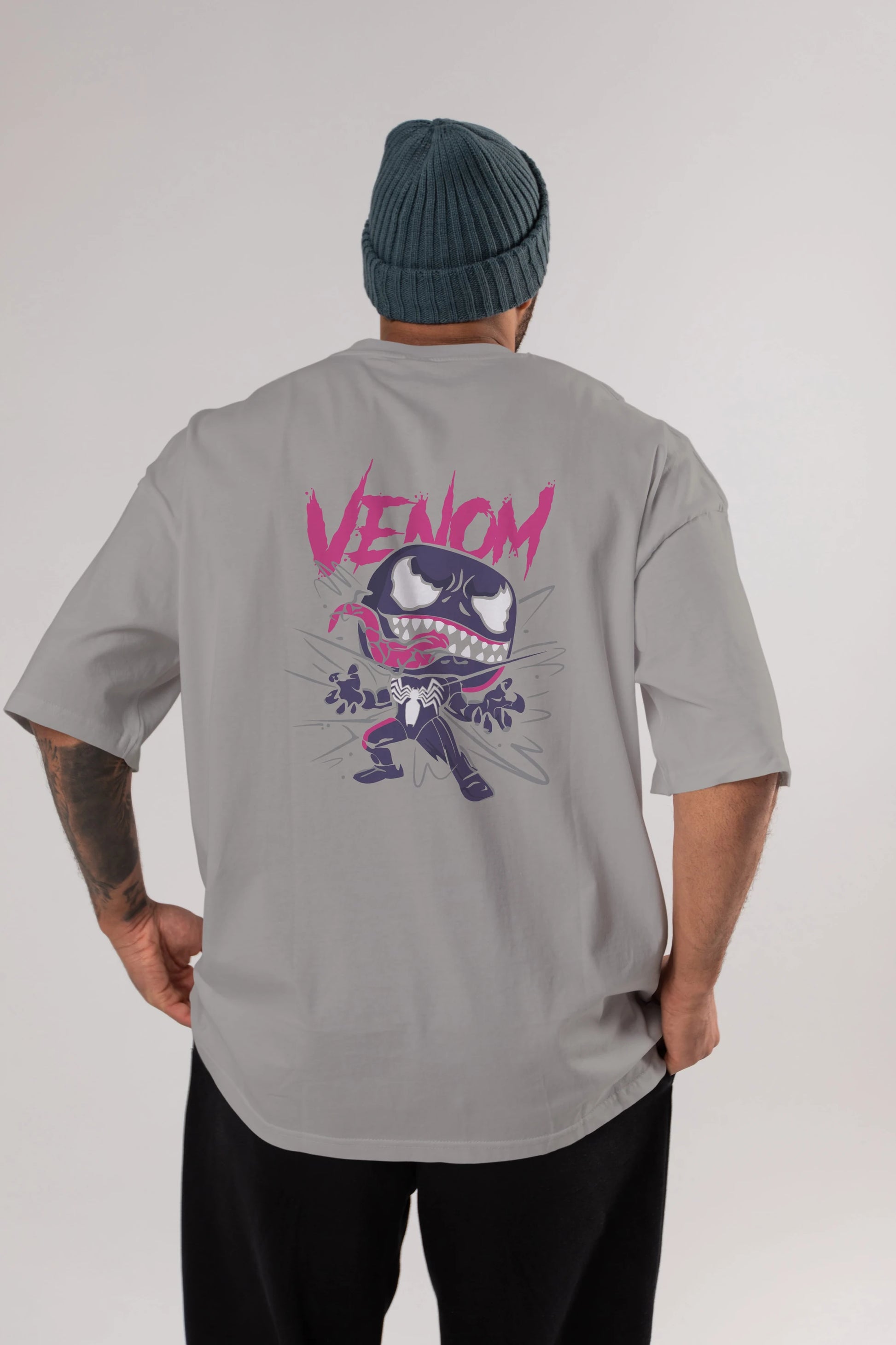 Venom (20) Arka Baskılı Oversize t-shirt Erkek Kadın Unisex %100 Pamuk Bisiklet Yaka tişort