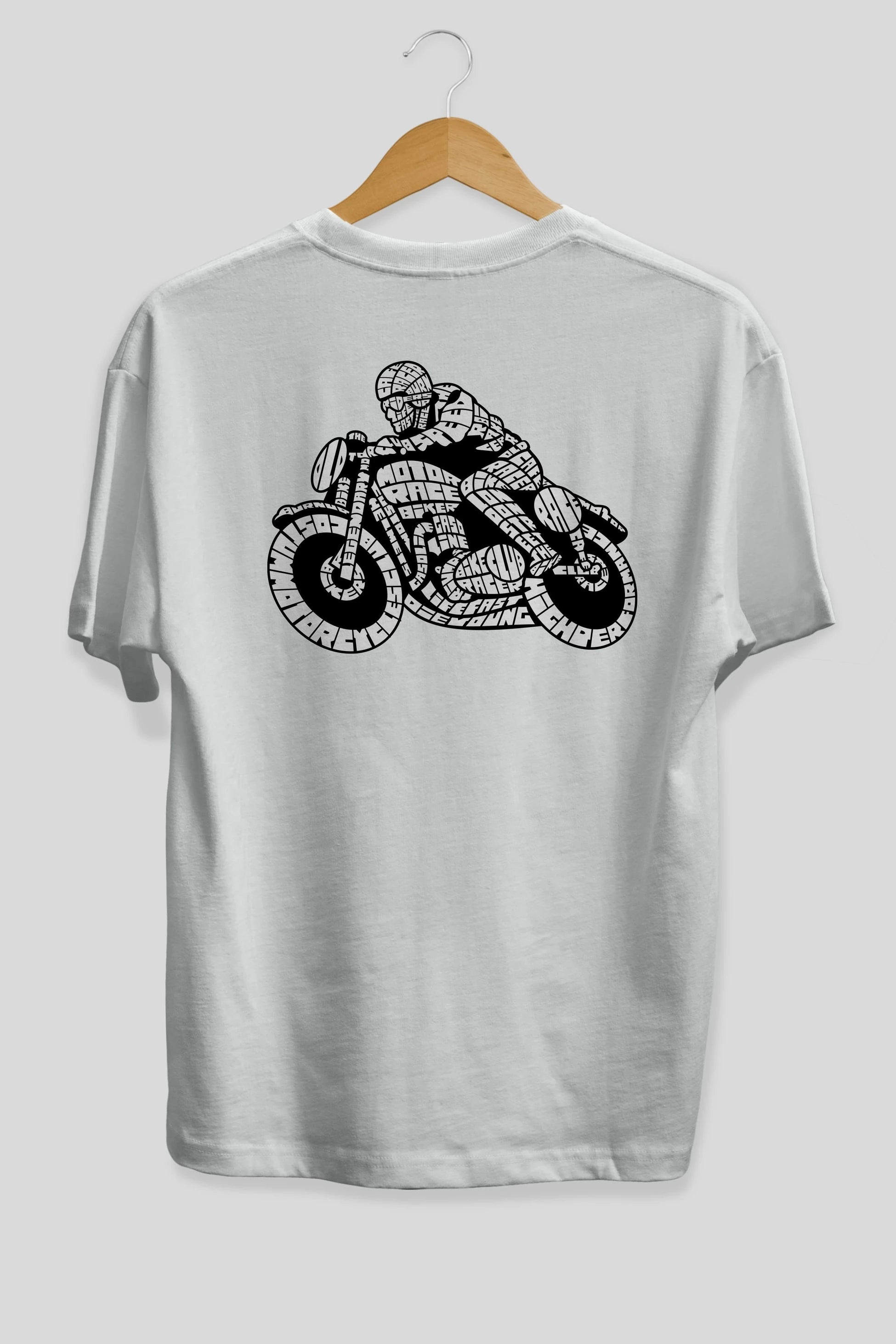 Caferacer Arka Baskılı Oversize t-shirt %100 pamuk Erkek Kadın Unisex