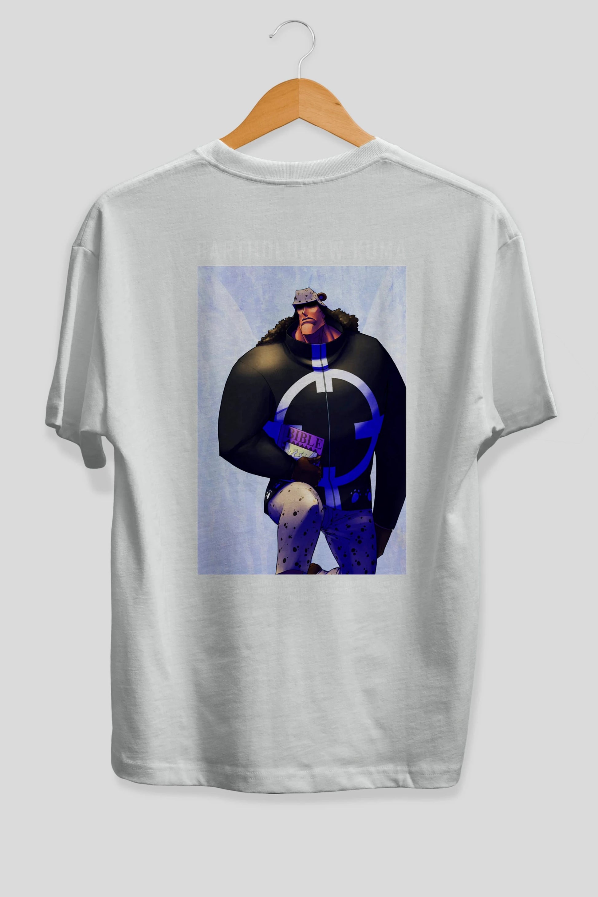 Bartholomew Kuma Anime Arka Baskılı Oversize t-shirt Erkek Kadın Unisex %100 pamuk tişort