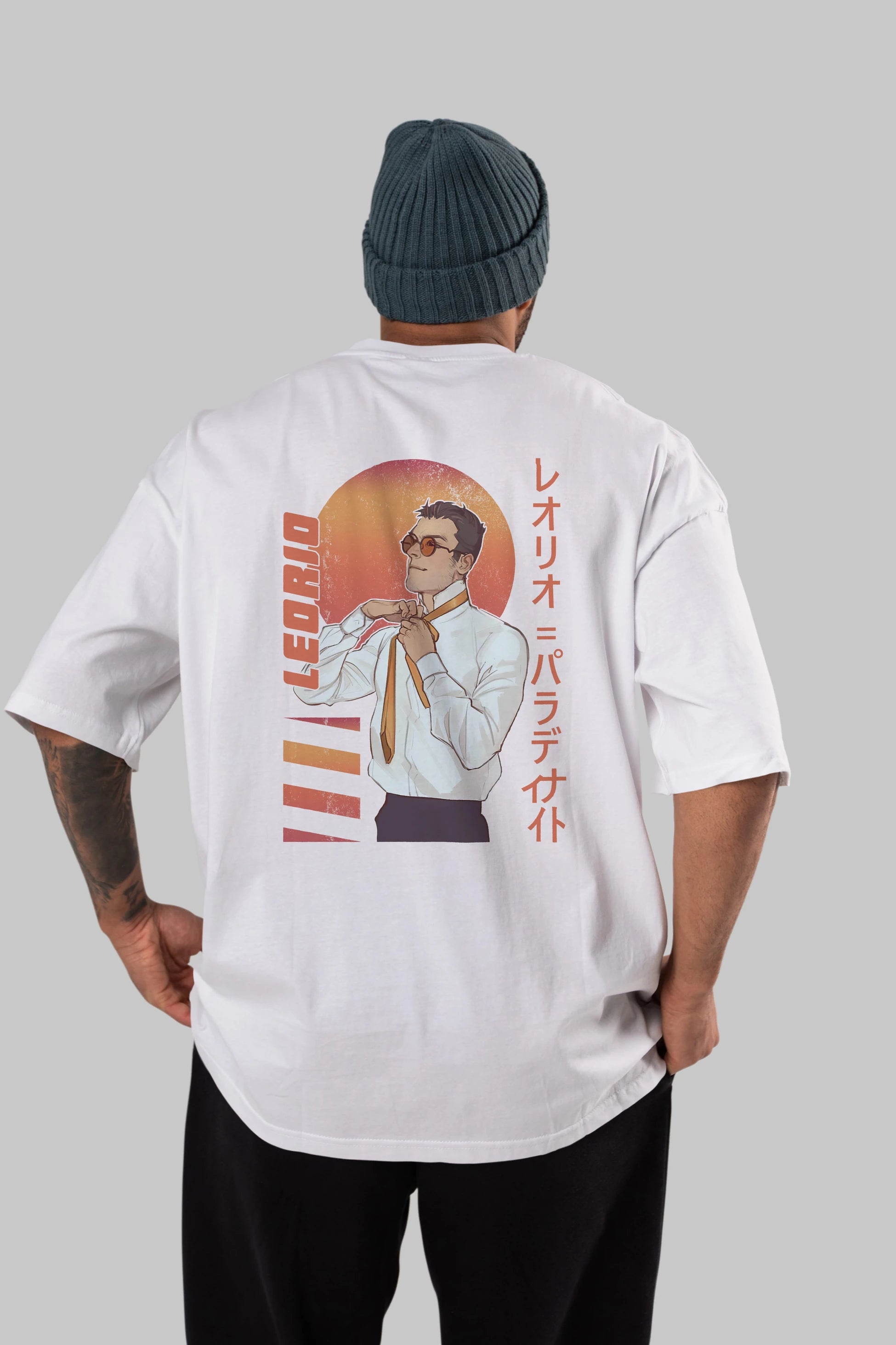 Leorio Paladiknight 5 (2) Anime Arka Baskılı Oversize t-shirt Erkek Kadın Unisex