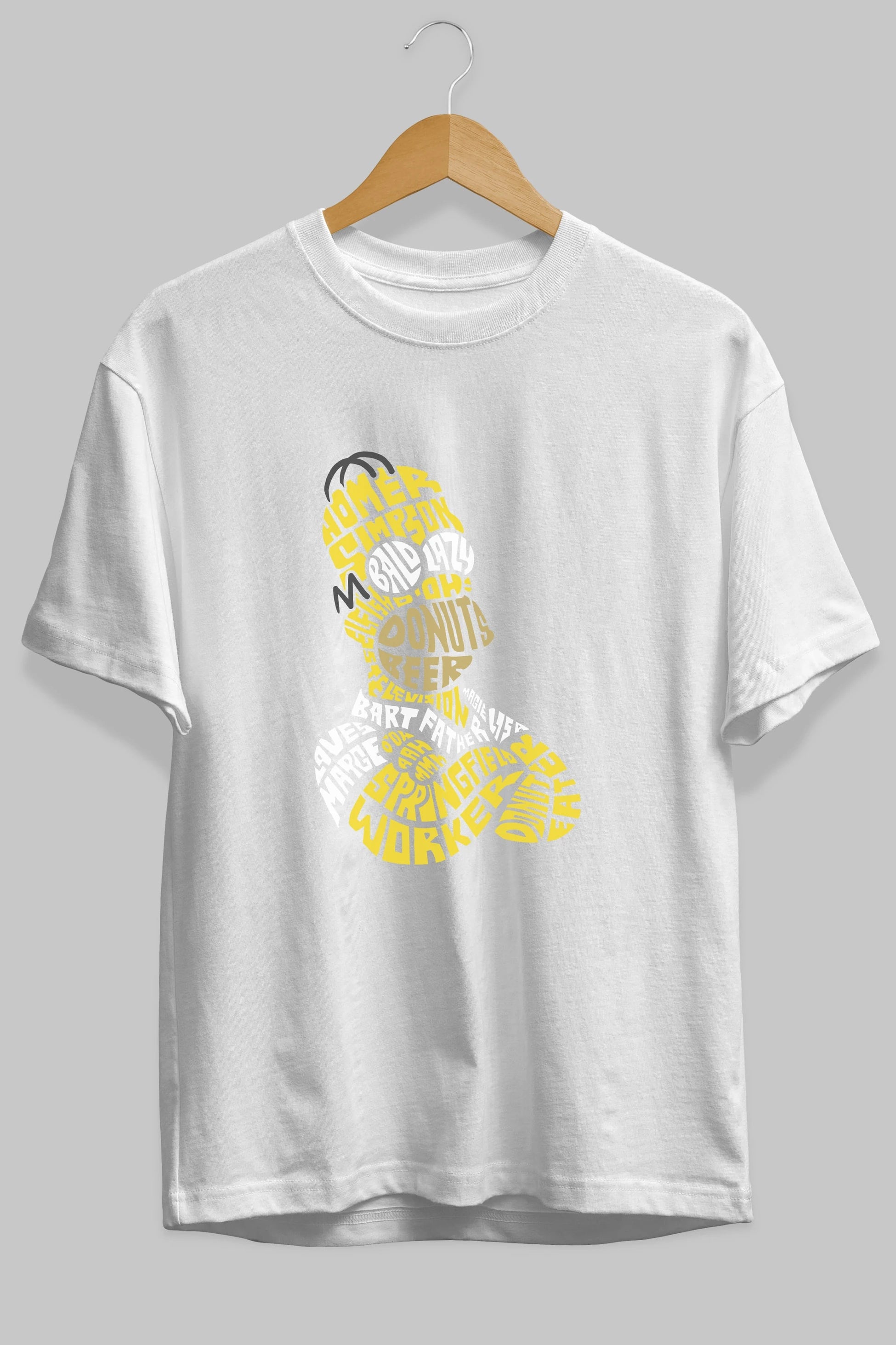 Homer Simpson Ön Baskılı Oversize t-shirt %100 pamuk Erkek Kadın Unisex