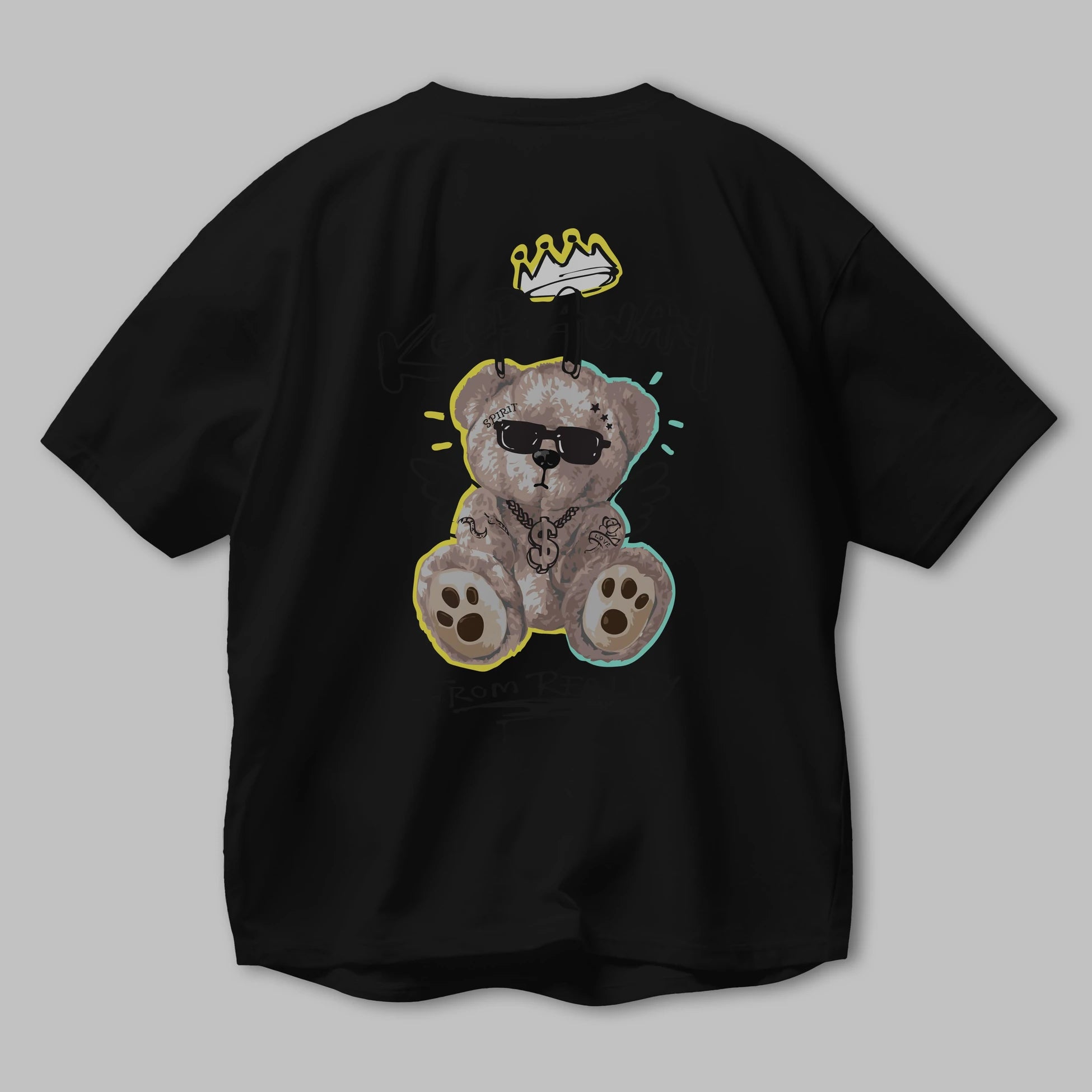 Keep Away Bear 2 Arka Baskılı Oversize t-shirt Erkek Kadın Unisex