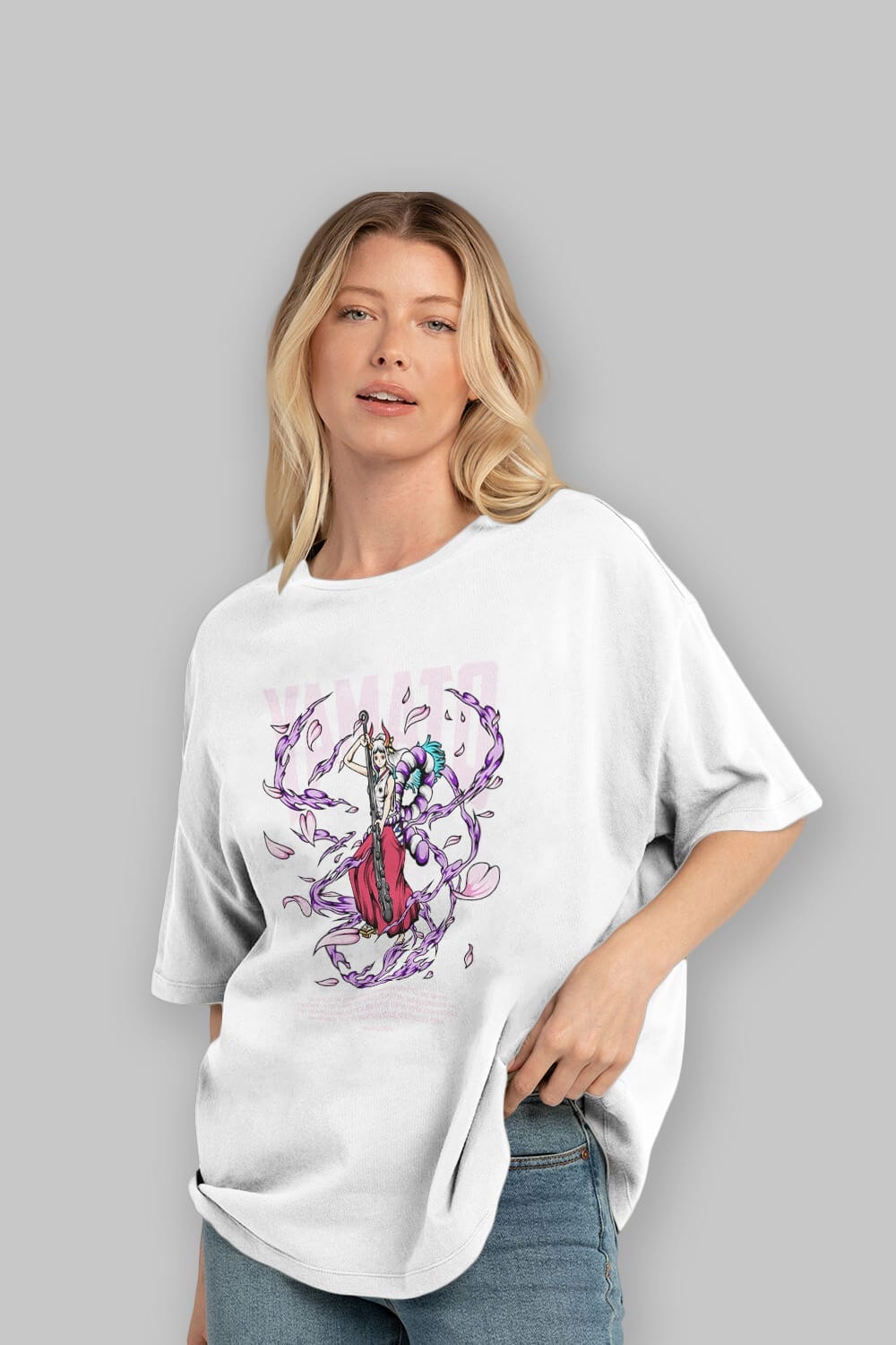 Yamato Anime Ön Baskılı Oversize t-shirt %100 pamuk Erkek Kadın Unisex