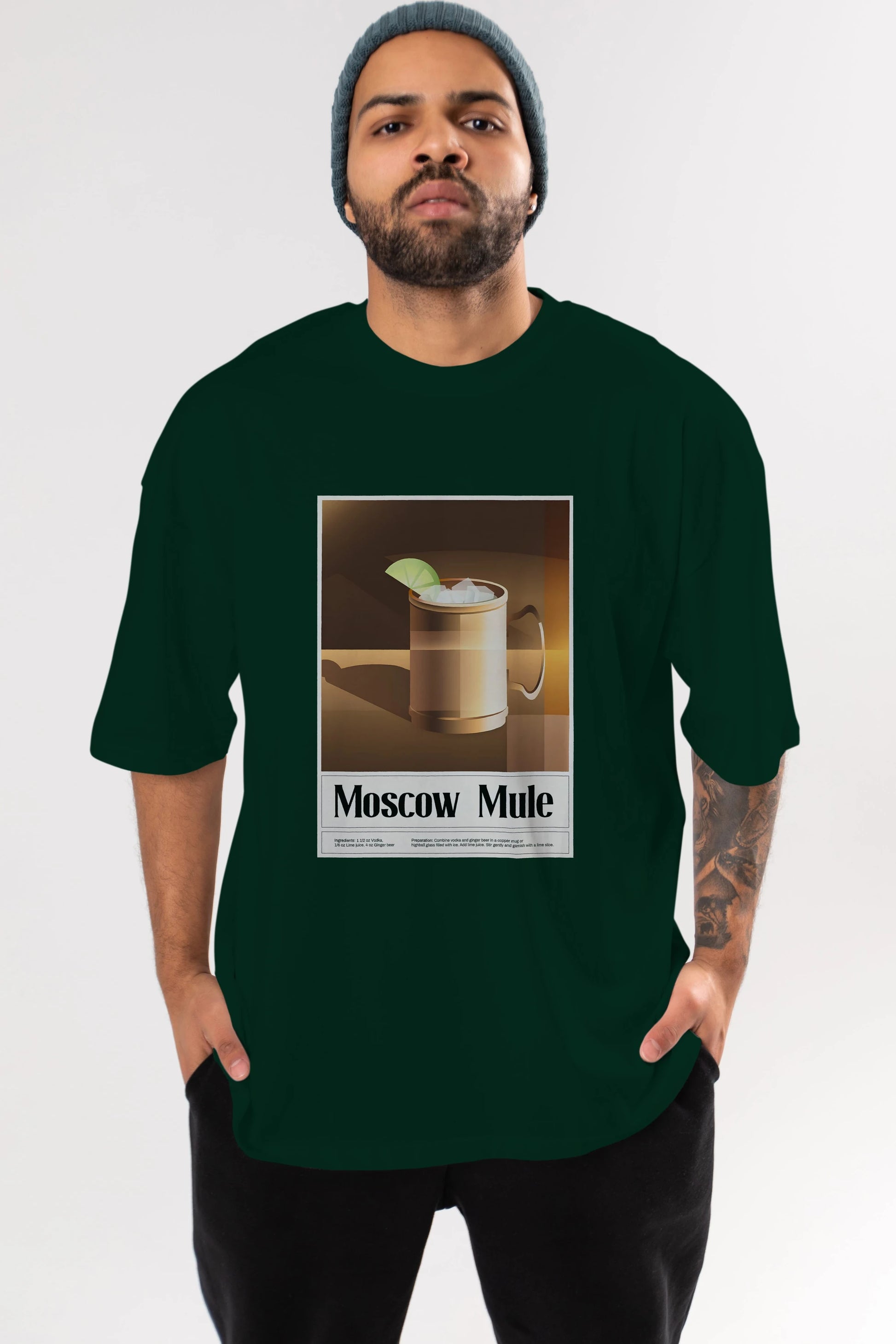 Moscow Mule 3 Ön Baskılı Oversize t-shirt Erkek Kadın Unisex %100 Pamuk Bisiklet Yaka tişort