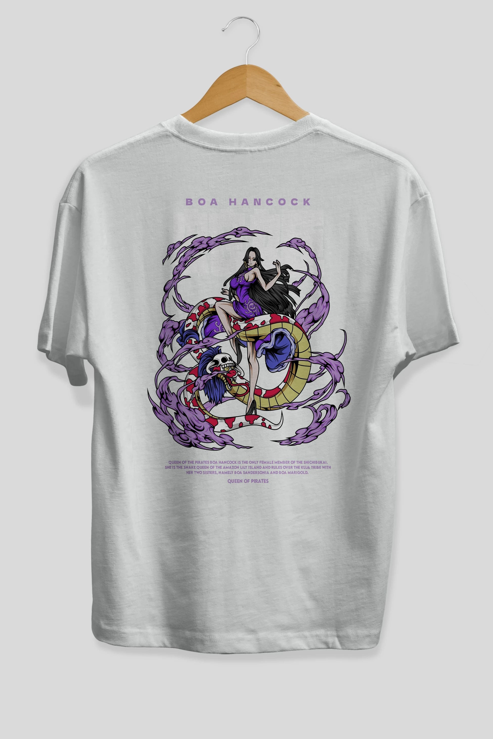 Boa Hancock Anime Arka Baskılı Oversize t-shirt Erkek Kadın Unisex