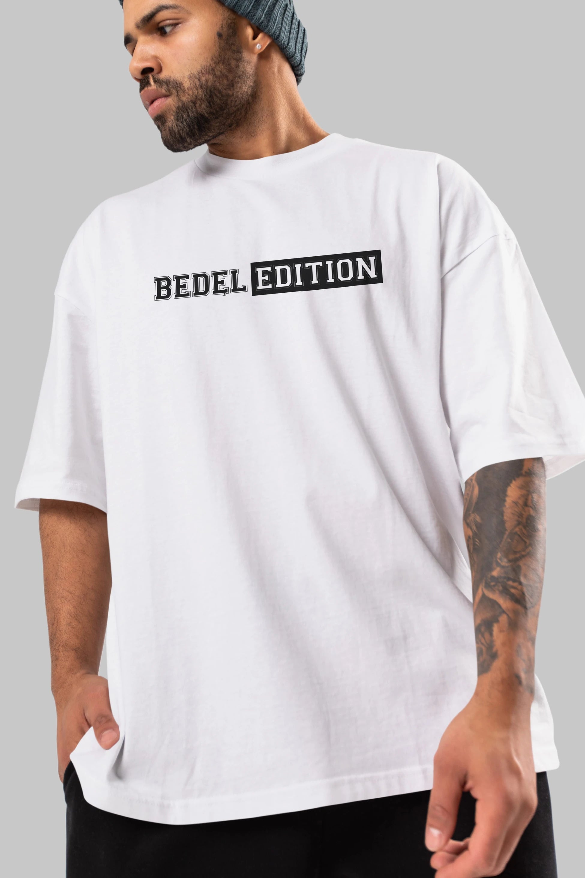 Bedel Edition Ön Baskılı Oversize t-shirt %100 pamuk Erkek Kadın Unisex