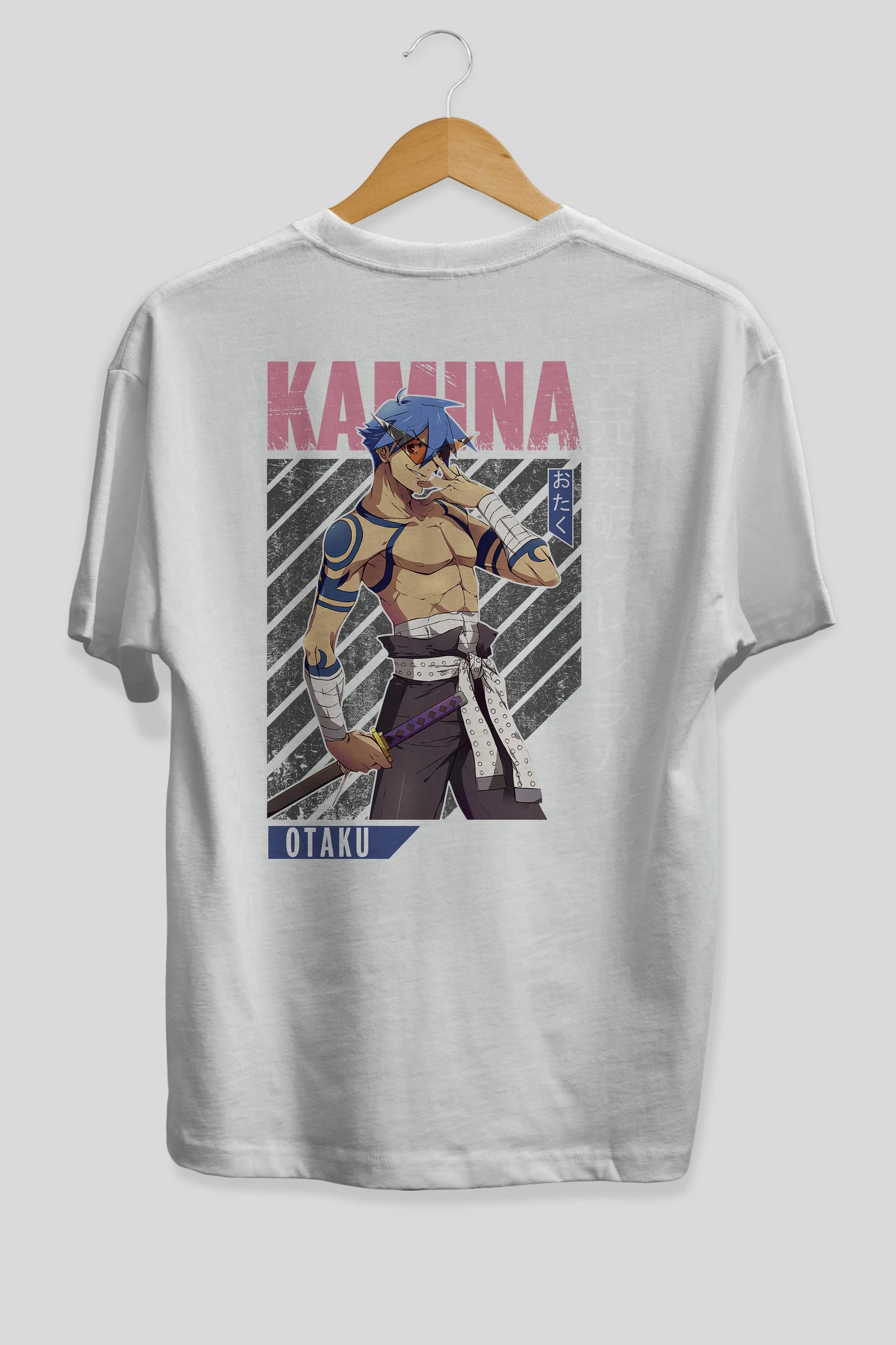 Kamina 5 Anime Arka Baskılı Oversize t-shirt Erkek Kadın Unisex