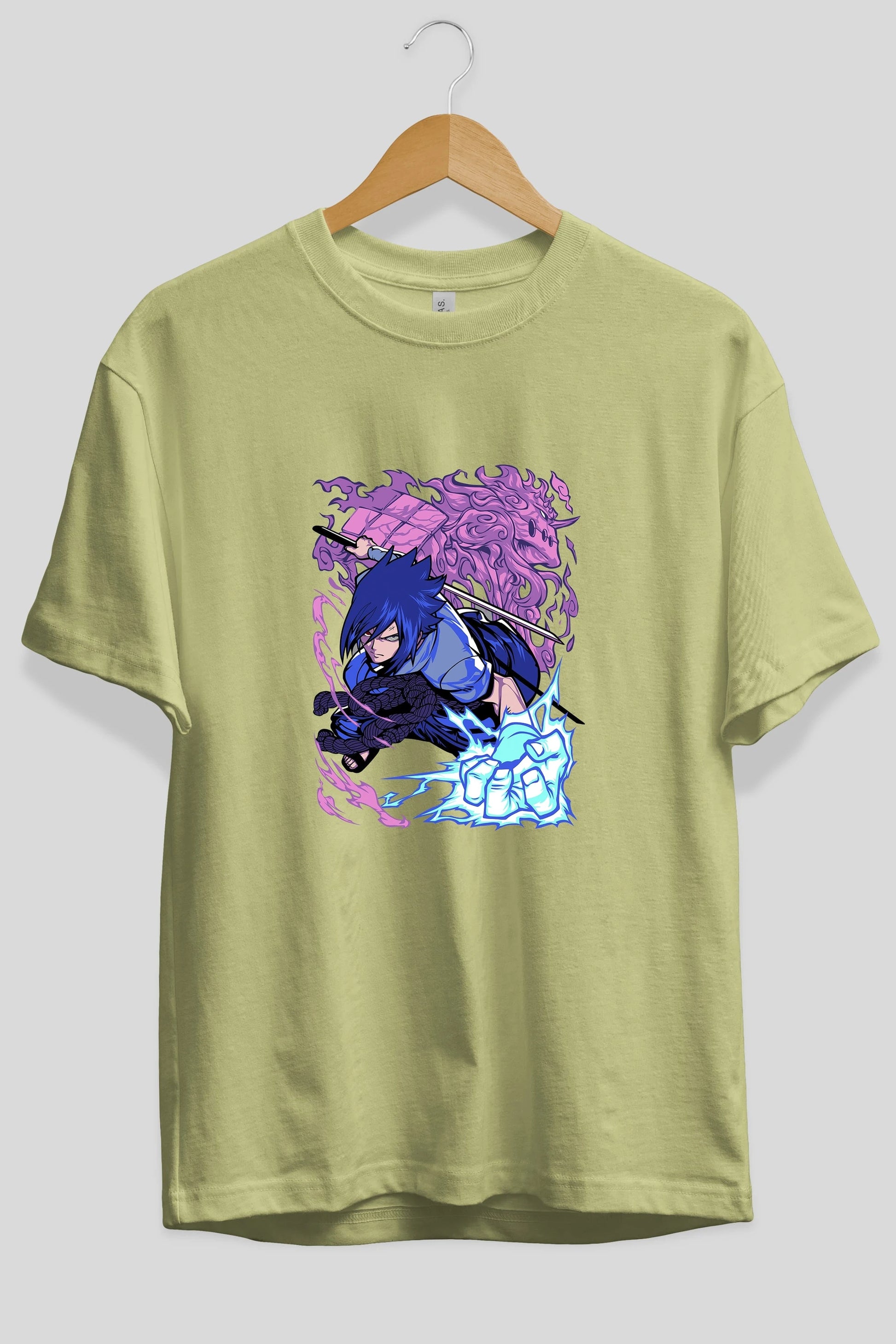NARUTO SASUKE UCHIHA 2 Anime Ön Baskılı Oversize t-shirt %100 pamuk Erkek Kadın Unisex