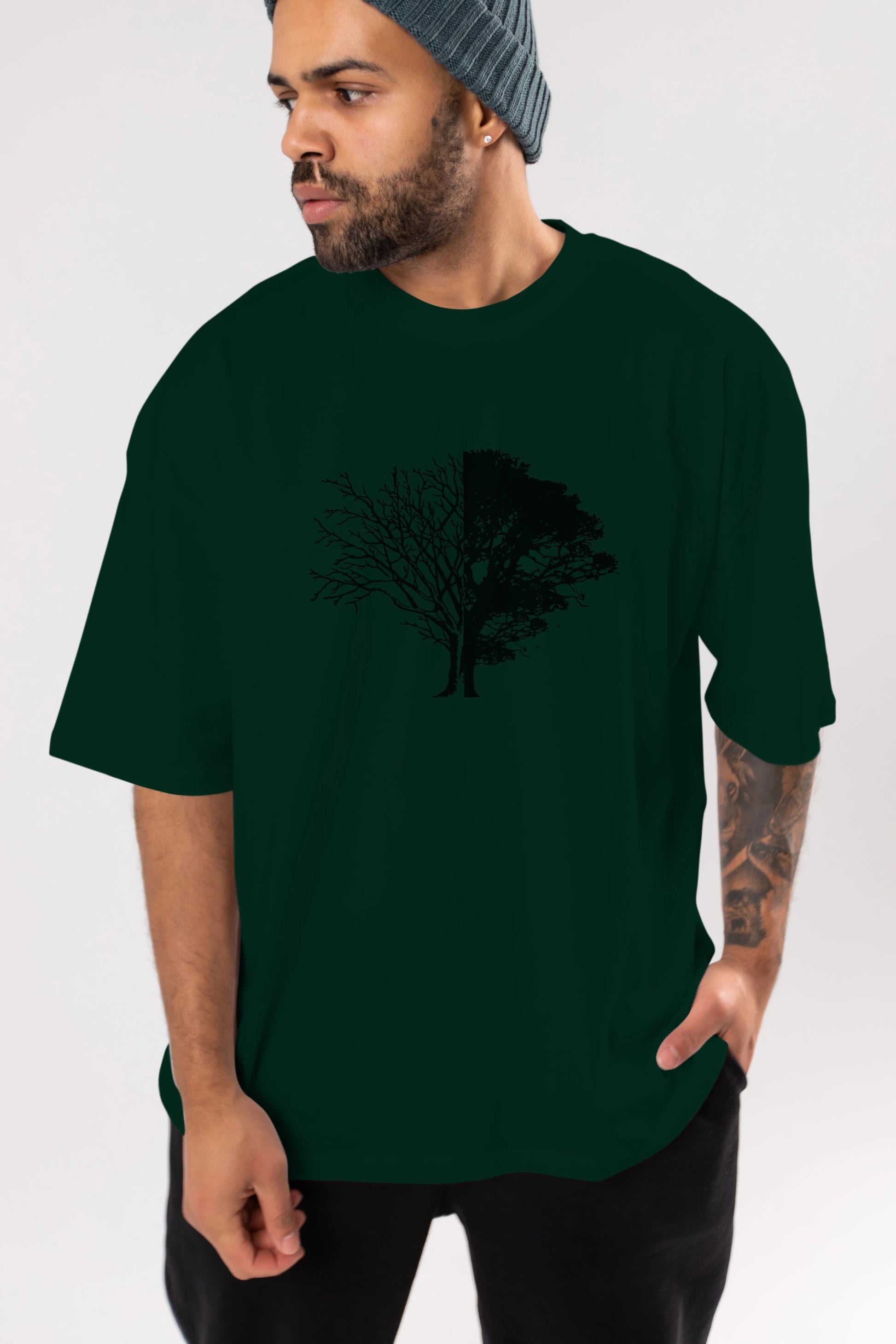 Life And Death Ön Baskılı Oversize t-shirt %100 pamuk Erkek Kadın Unisex