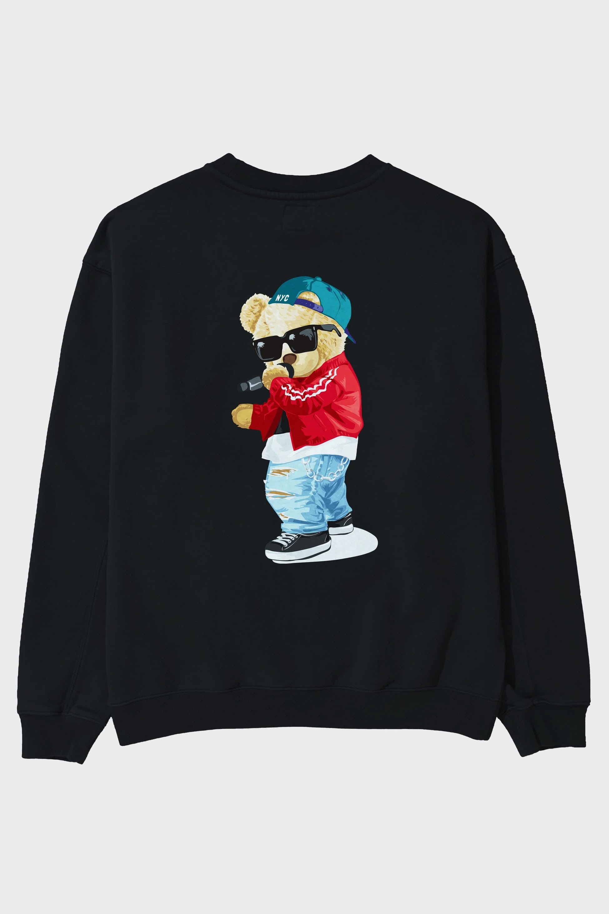 Teddy Bear Şarkıcı Arka Baskılı Oversize Sweatshirt Erkek Kadın Unisex