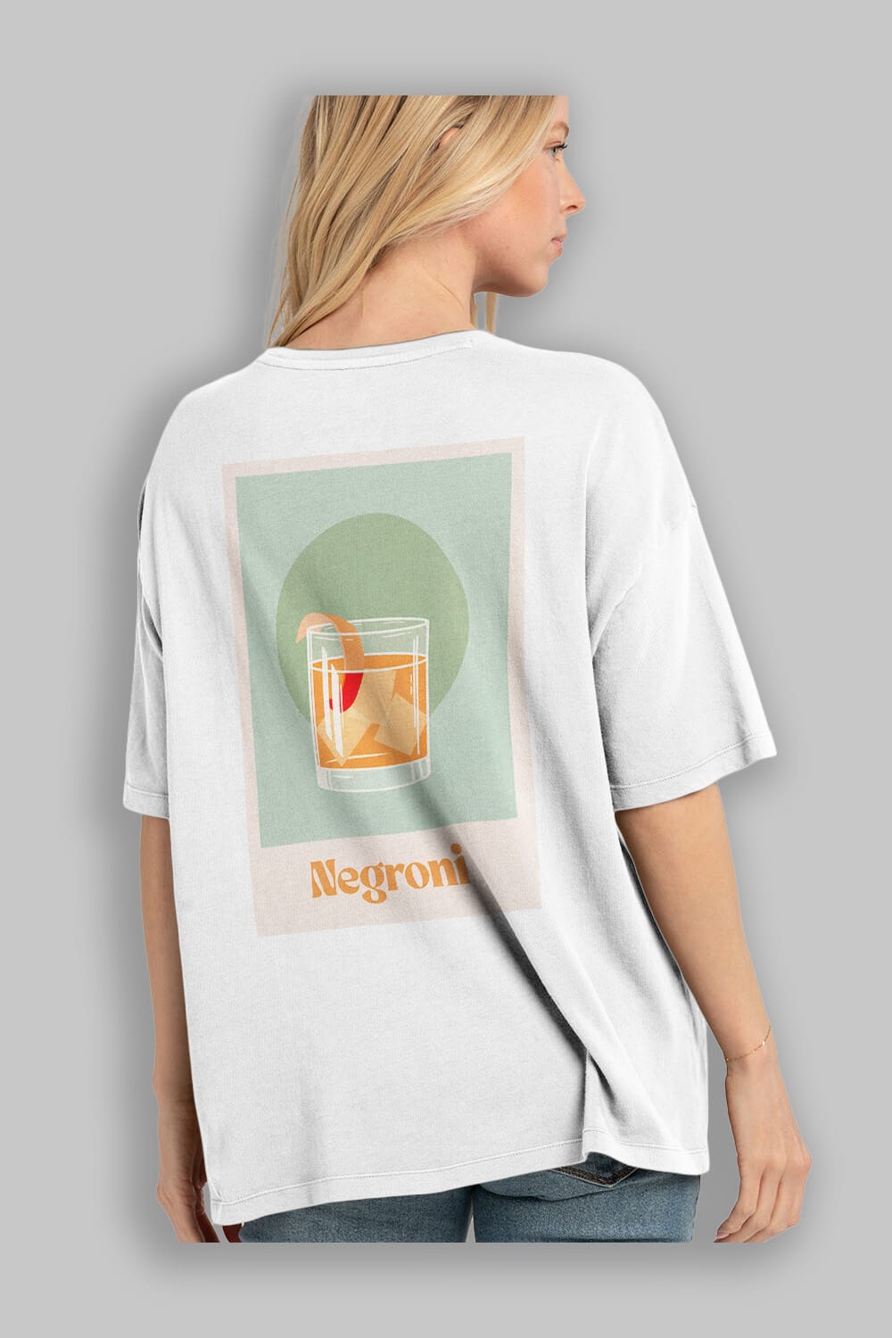 Negroni 5 Arka Baskılı Oversize t-shirt Erkek Kadın Unisex %100 Pamuk Bisiklet Yaka tişort