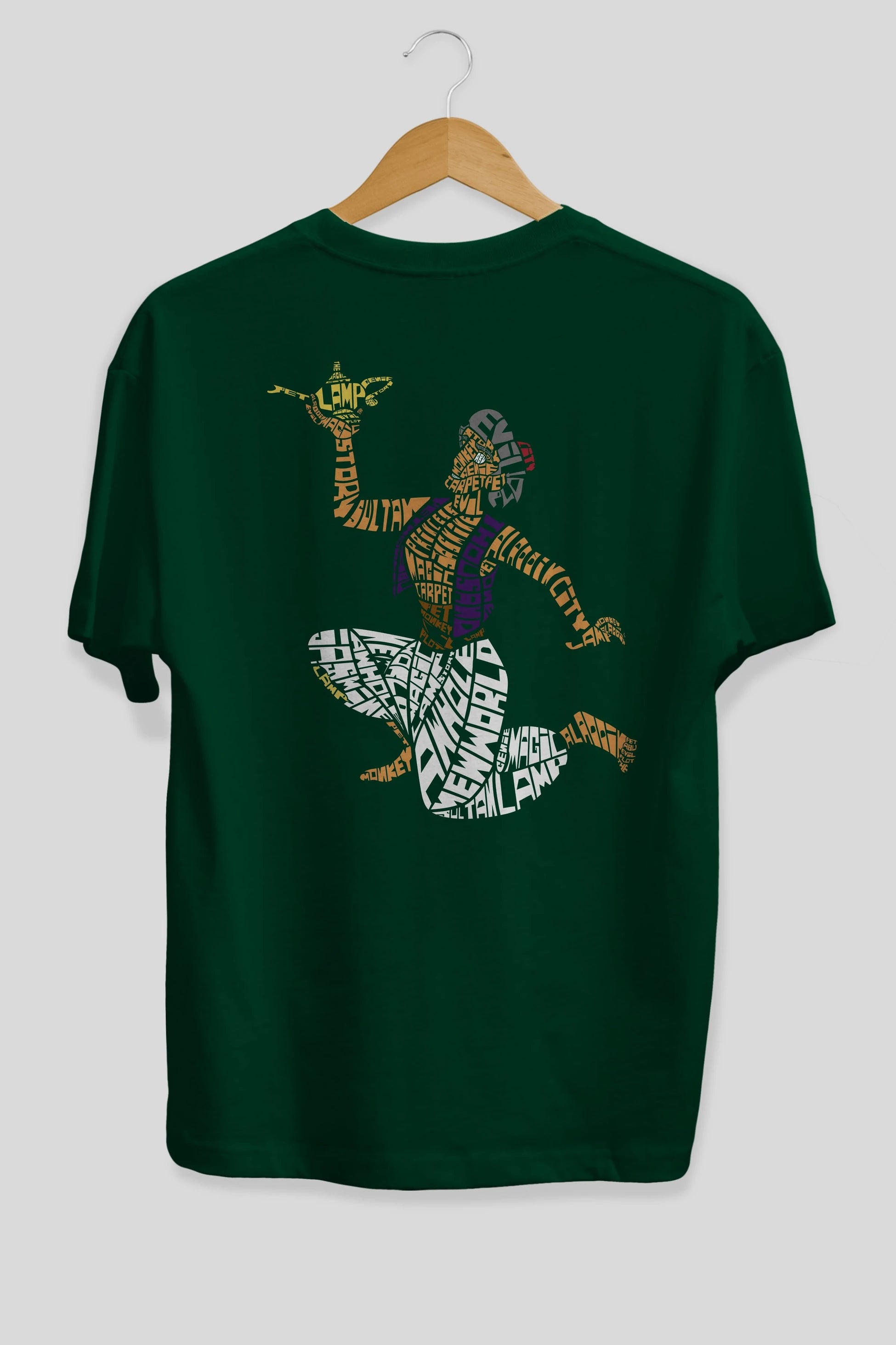 Aladdin Arka Baskılı Oversize t-shirt %100 pamuk Erkek Kadın Unisex
