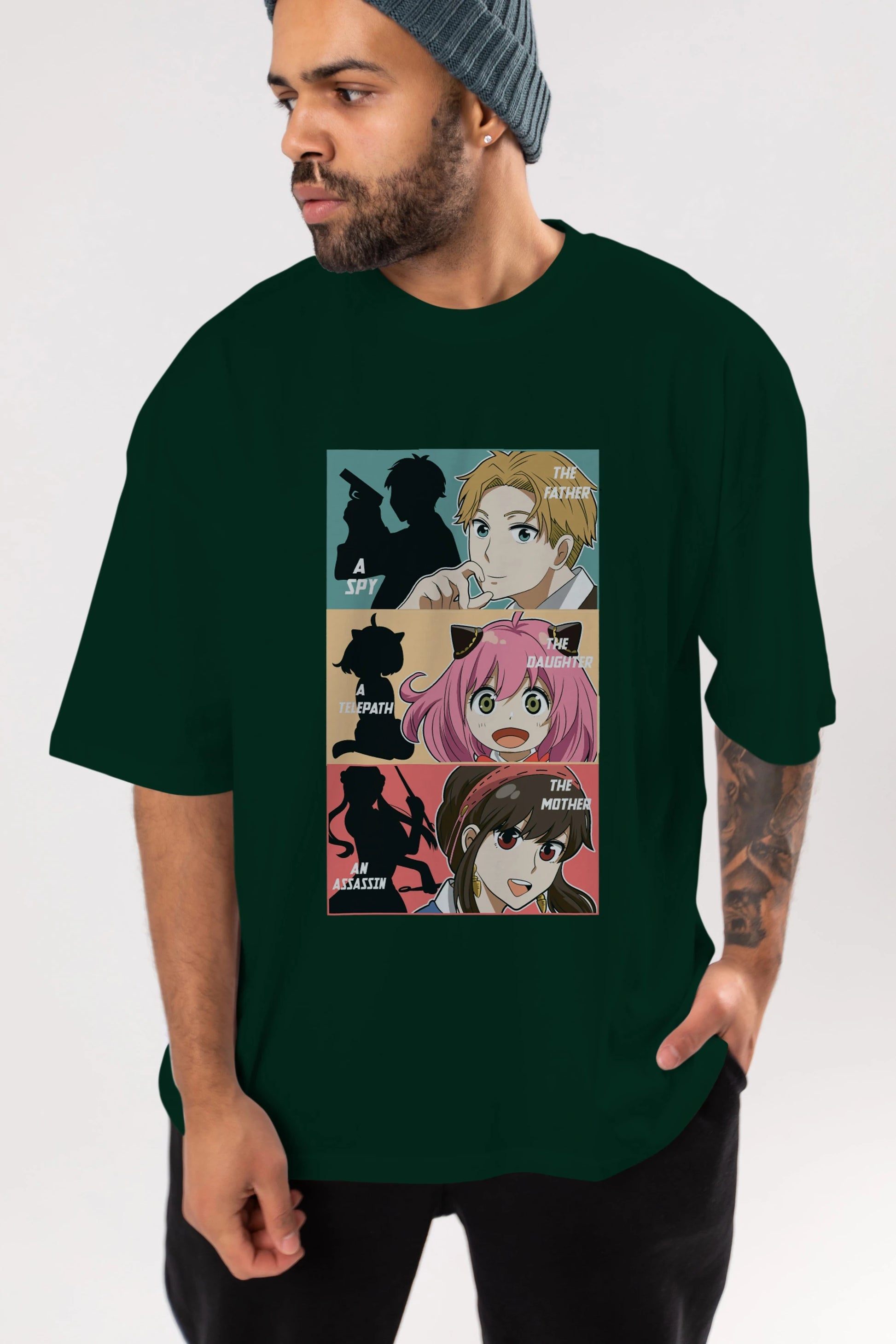 SPY X FAMILY Anime Ön Baskılı Oversize t-shirt %100 pamuk Erkek Kadın Unisex
