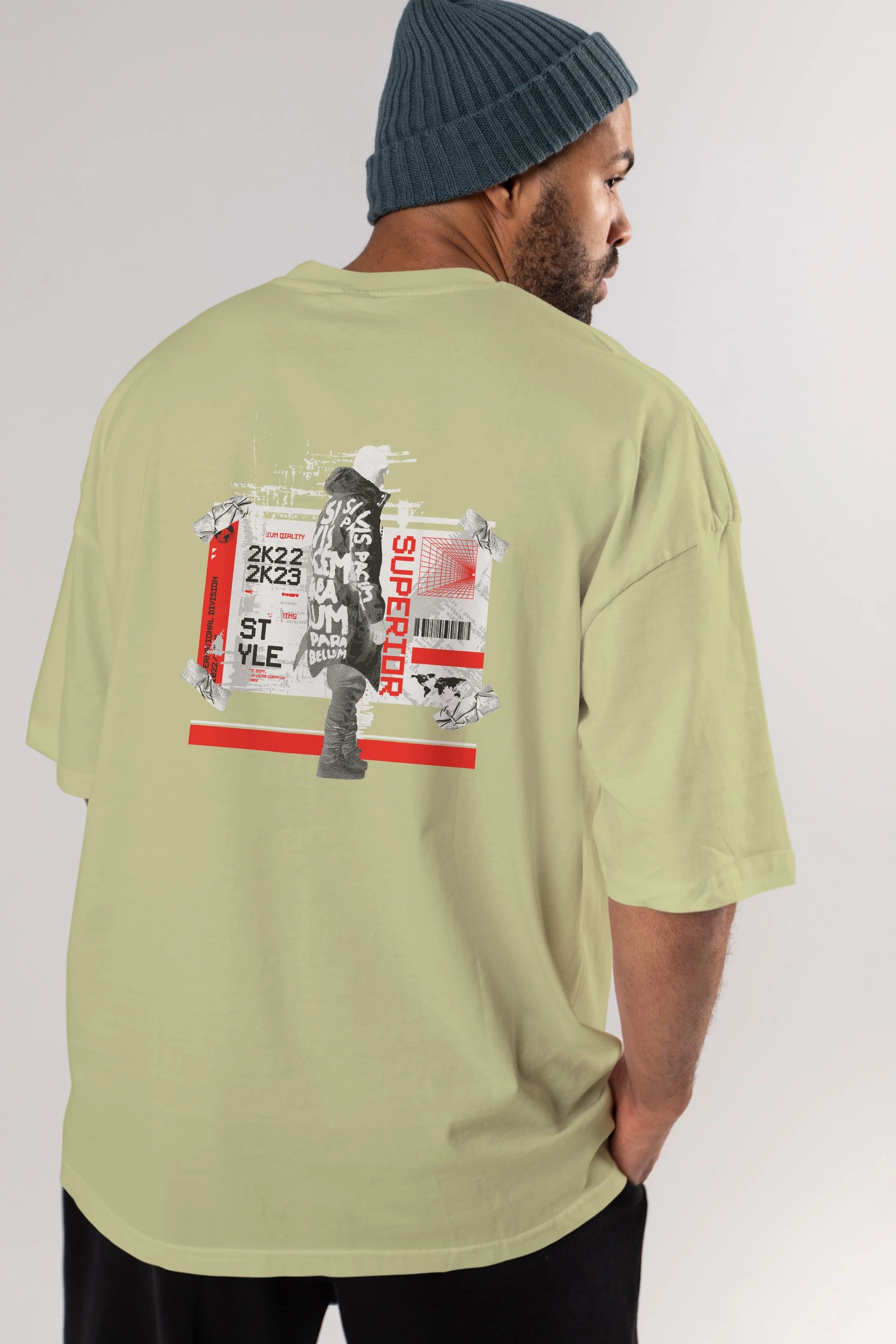 Superior Arka Baskılı Oversize t-shirt Erkek Kadın Unisex