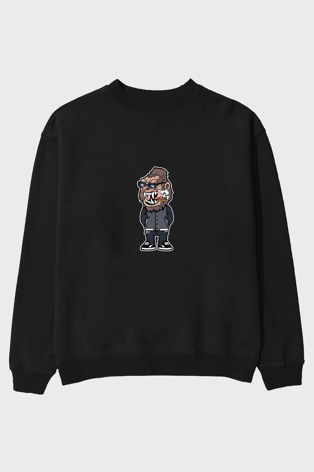 Gorilla Street Style Ön Baskılı Oversize Sweatshirt Erkek Kadın Unisex
