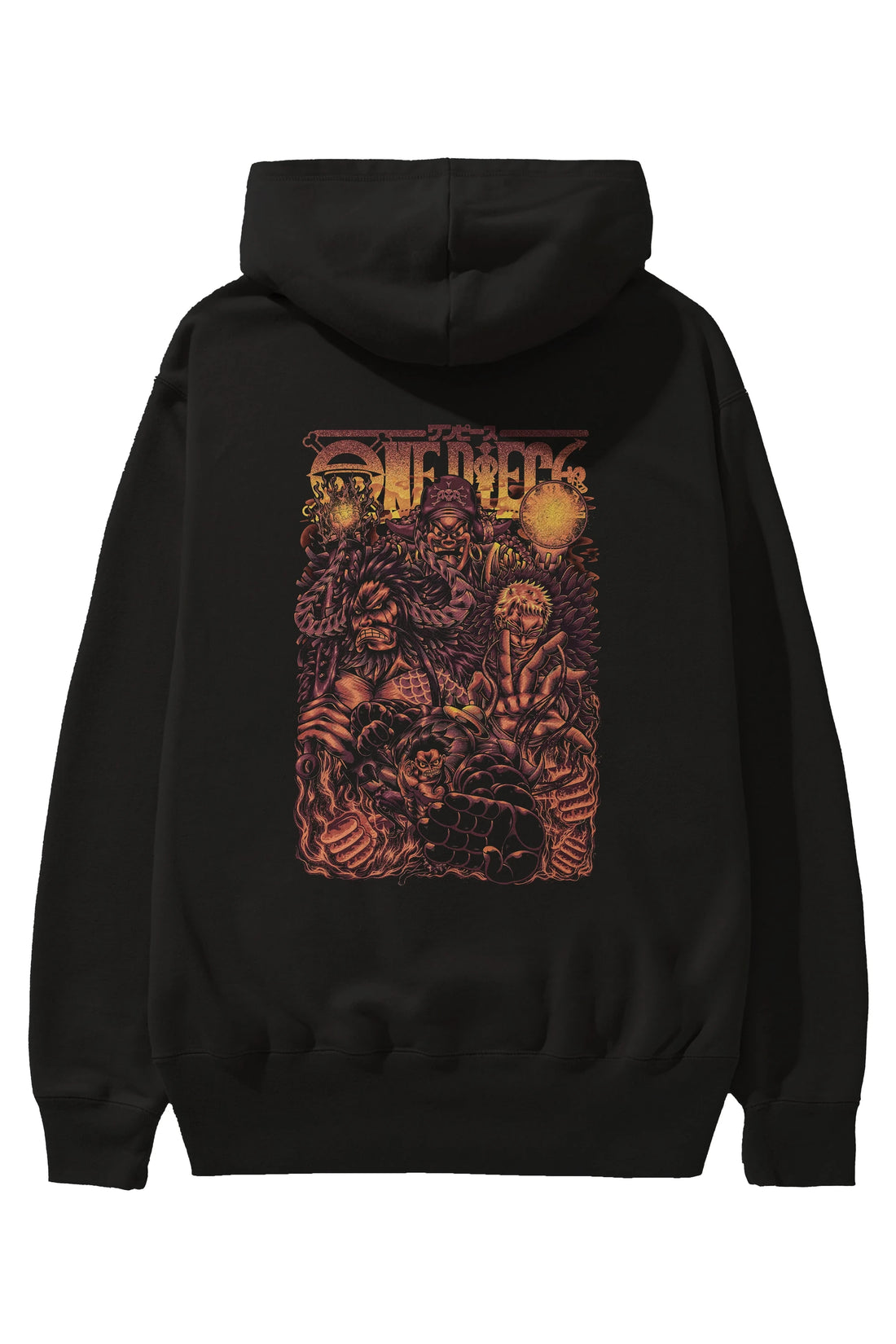 ONE PIECE Anime Arka Baskılı Hoodie Oversize Kapüşonlu Sweatshirt Erkek Kadın Unisex