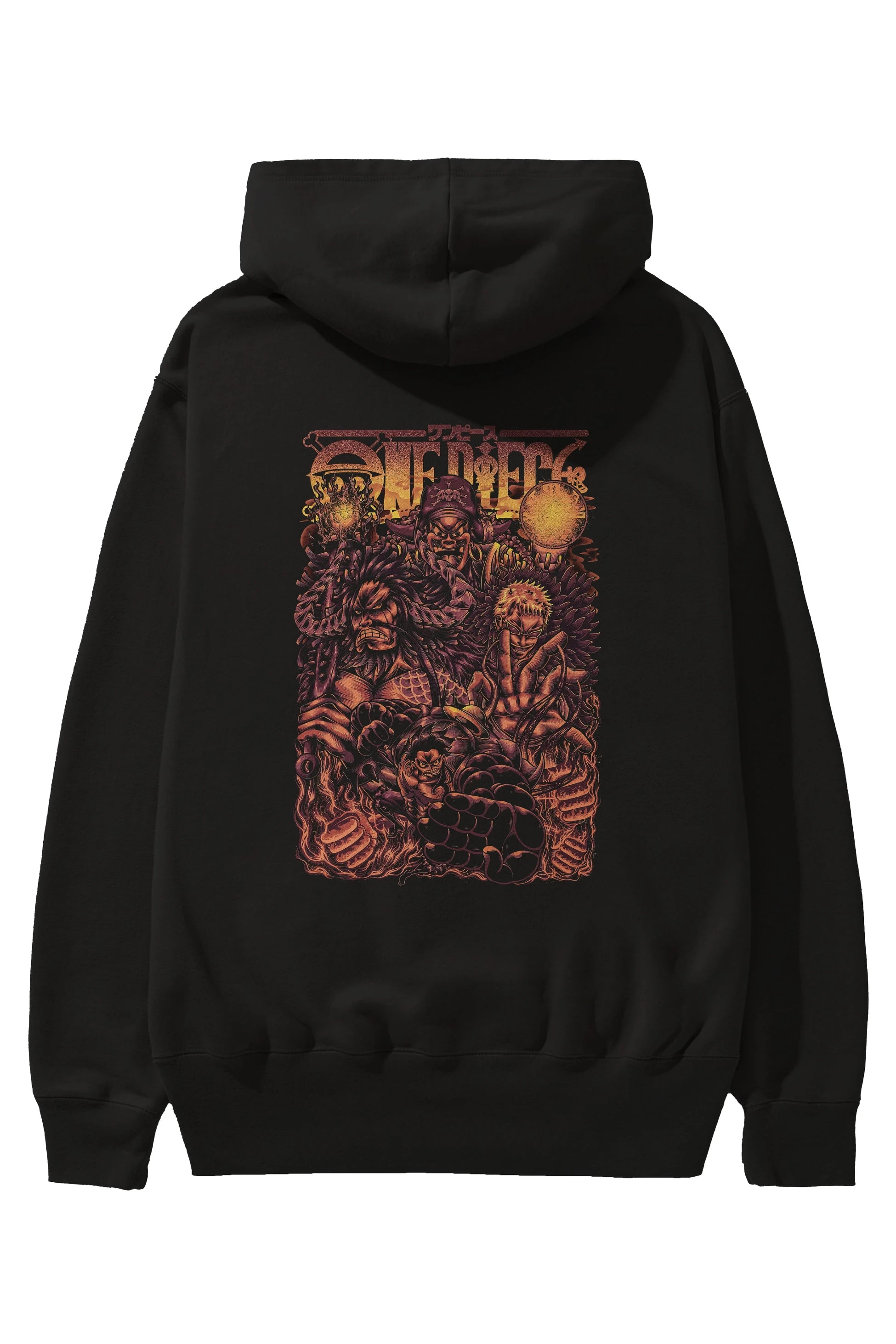 ONE PIECE Anime Arka Baskılı Hoodie Oversize Kapüşonlu Sweatshirt Erkek Kadın Unisex