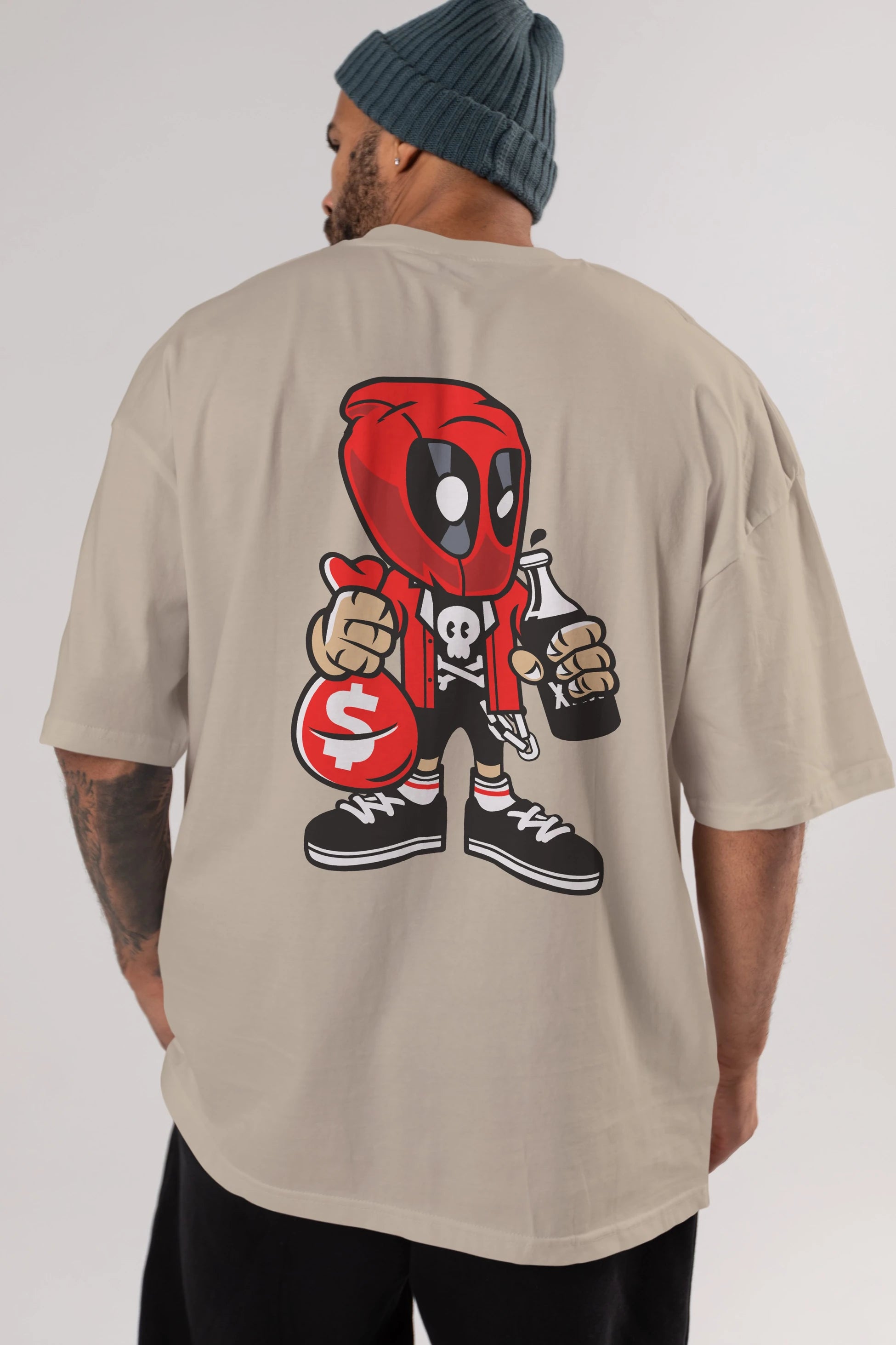 Deadpool (20) Arka Baskılı Oversize t-shirt Erkek Kadın Unisex %100 Pamuk Bisiklet Yaka tişort