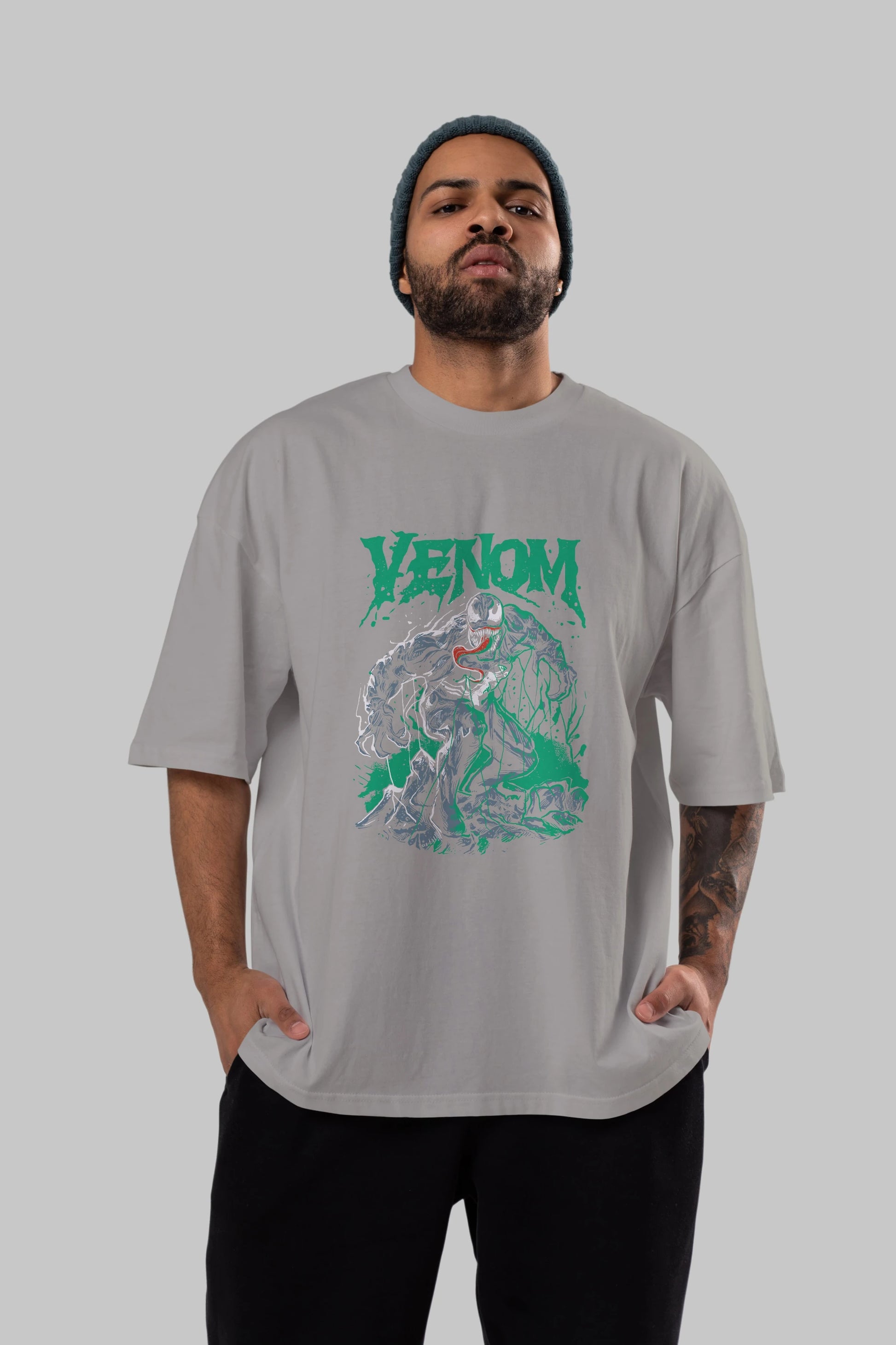 Venom (3) Ön Baskılı Oversize t-shirt Erkek Kadın Unisex %100 Pamuk Bisiklet Yaka tişort