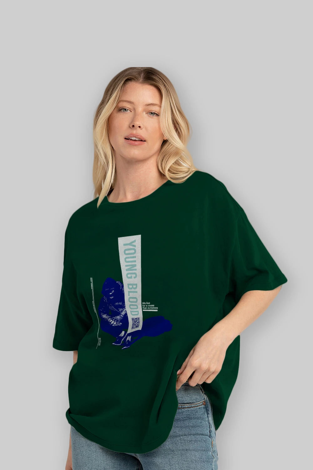 Young Blood Ön Baskılı Oversize t-shirt Erkek Kadın Unisex