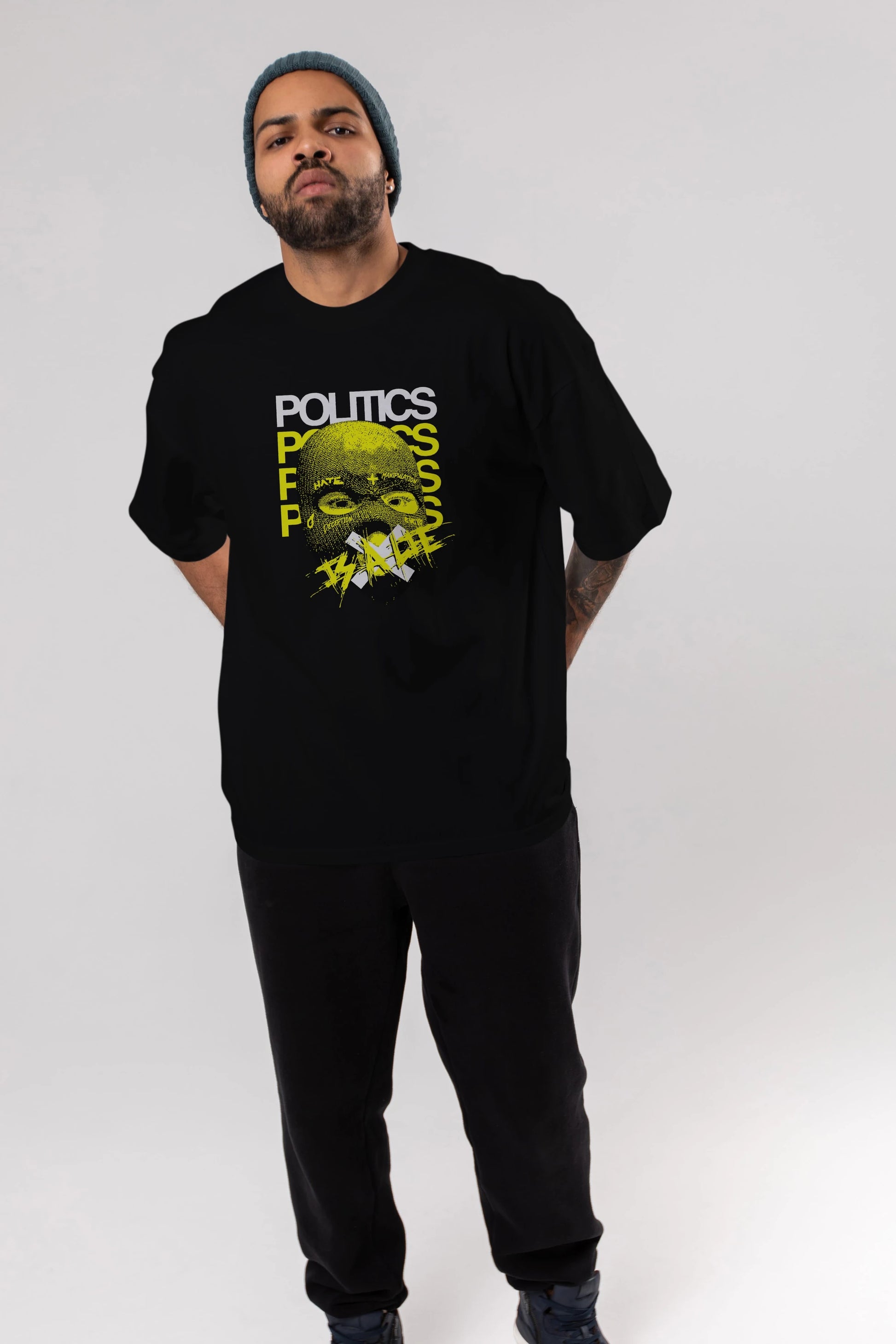 Politics is a Lie Ön Baskılı Oversize t-shirt Erkek Kadın Unisex