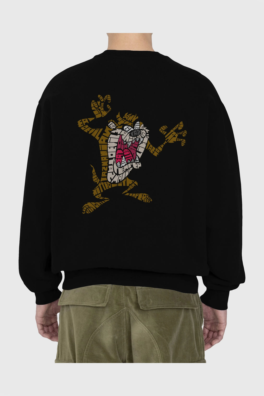 Tazmania Arka Baskılı Oversize Sweatshirt Erkek Kadın Unisex
