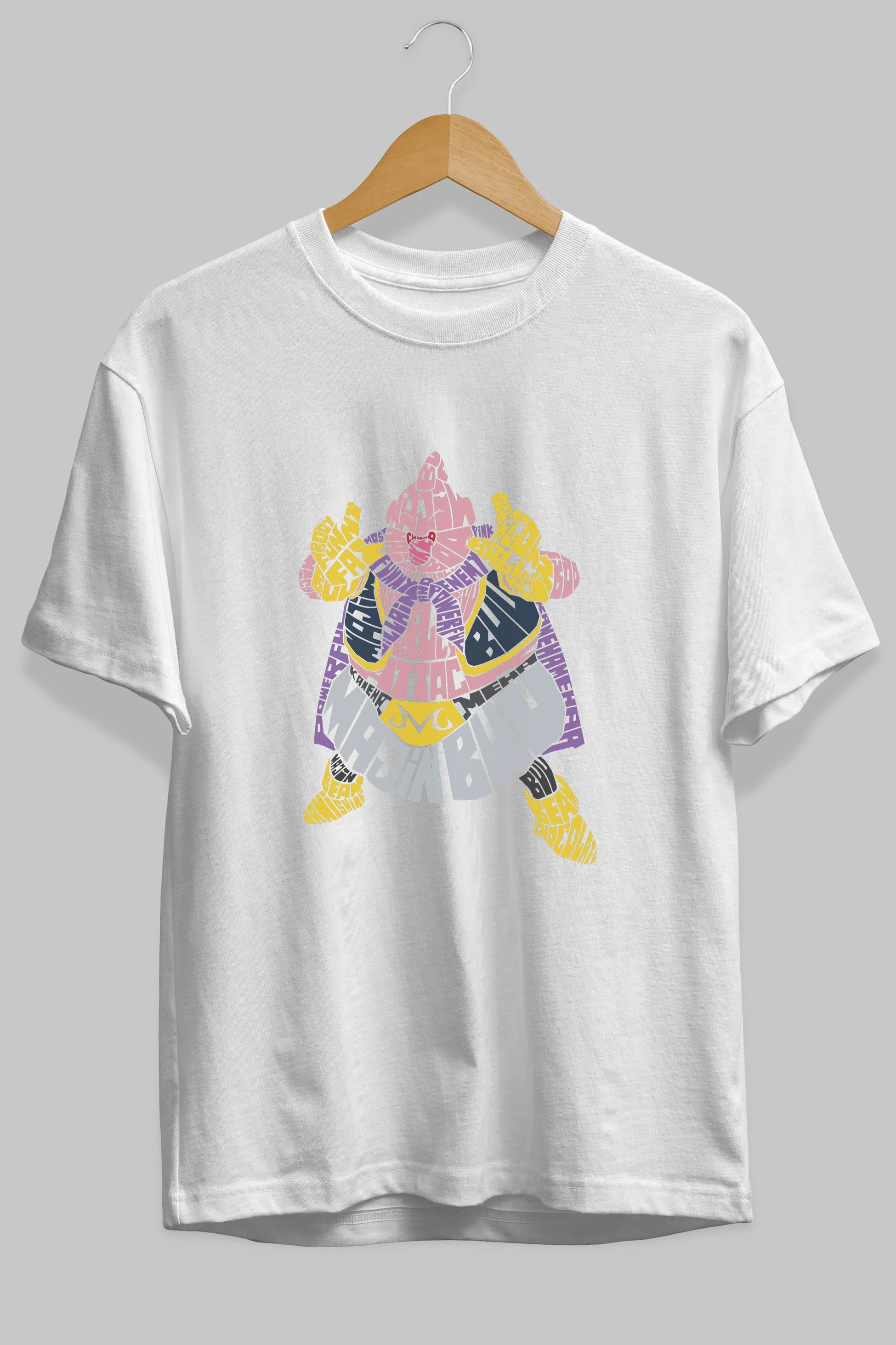 Majin Buu Ön Baskılı Oversize t-shirt %100 pamuk Erkek Kadın Unisex