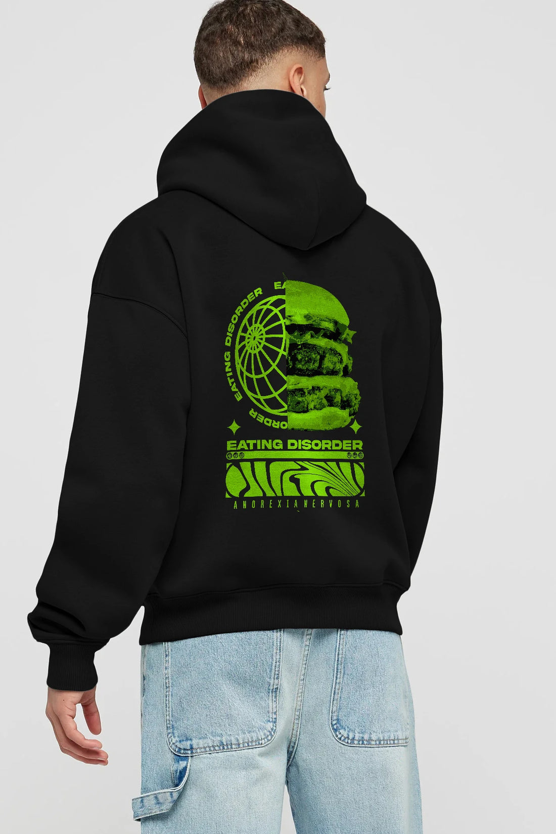 Eating Disorder Arka Baskılı Hoodie Oversize Kapüşonlu Sweatshirt Erkek Kadın Unisex