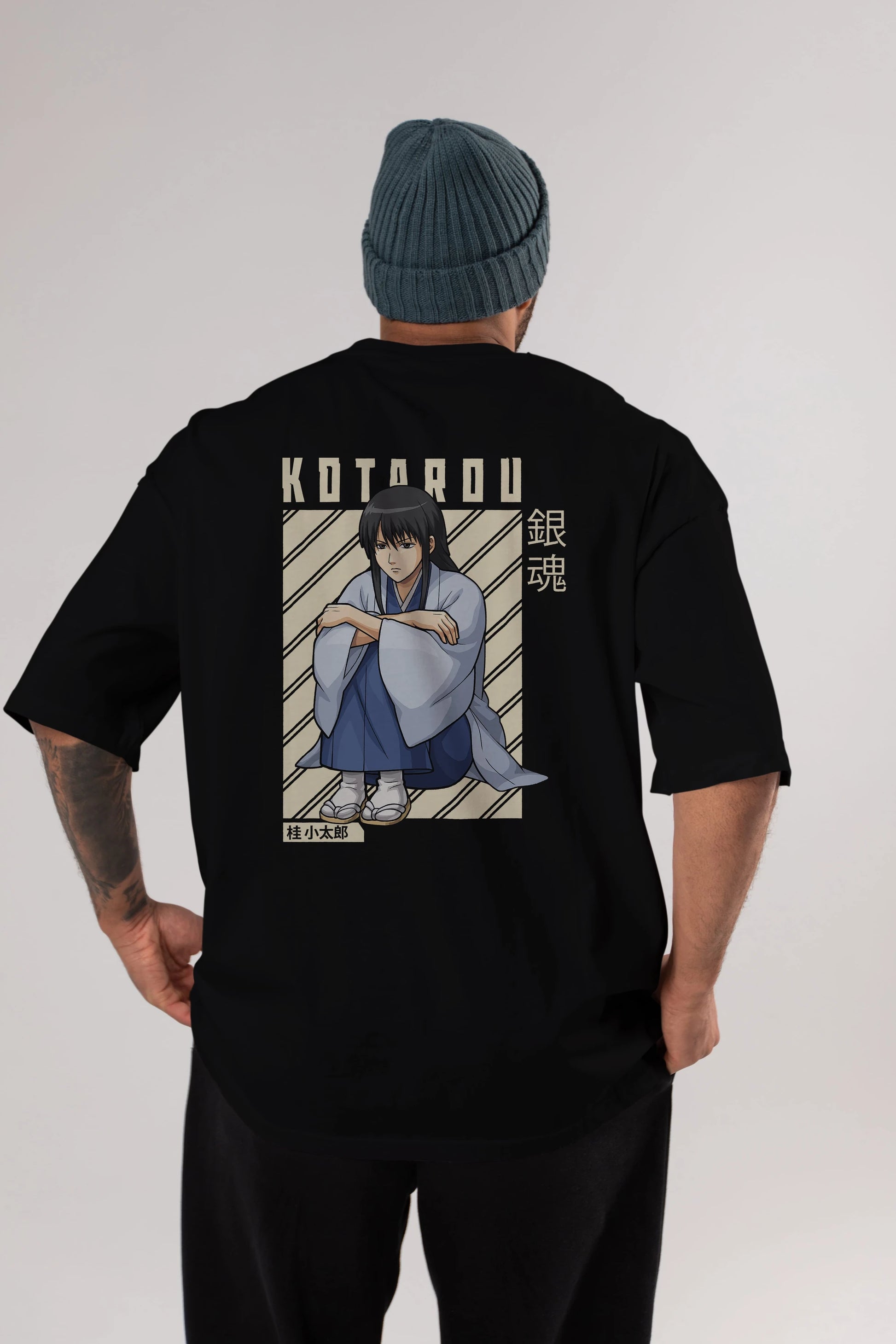 Kotarou Katsura GINTAMA Anime Arka Baskılı Oversize t-shirt Erkek Kadın Unisex