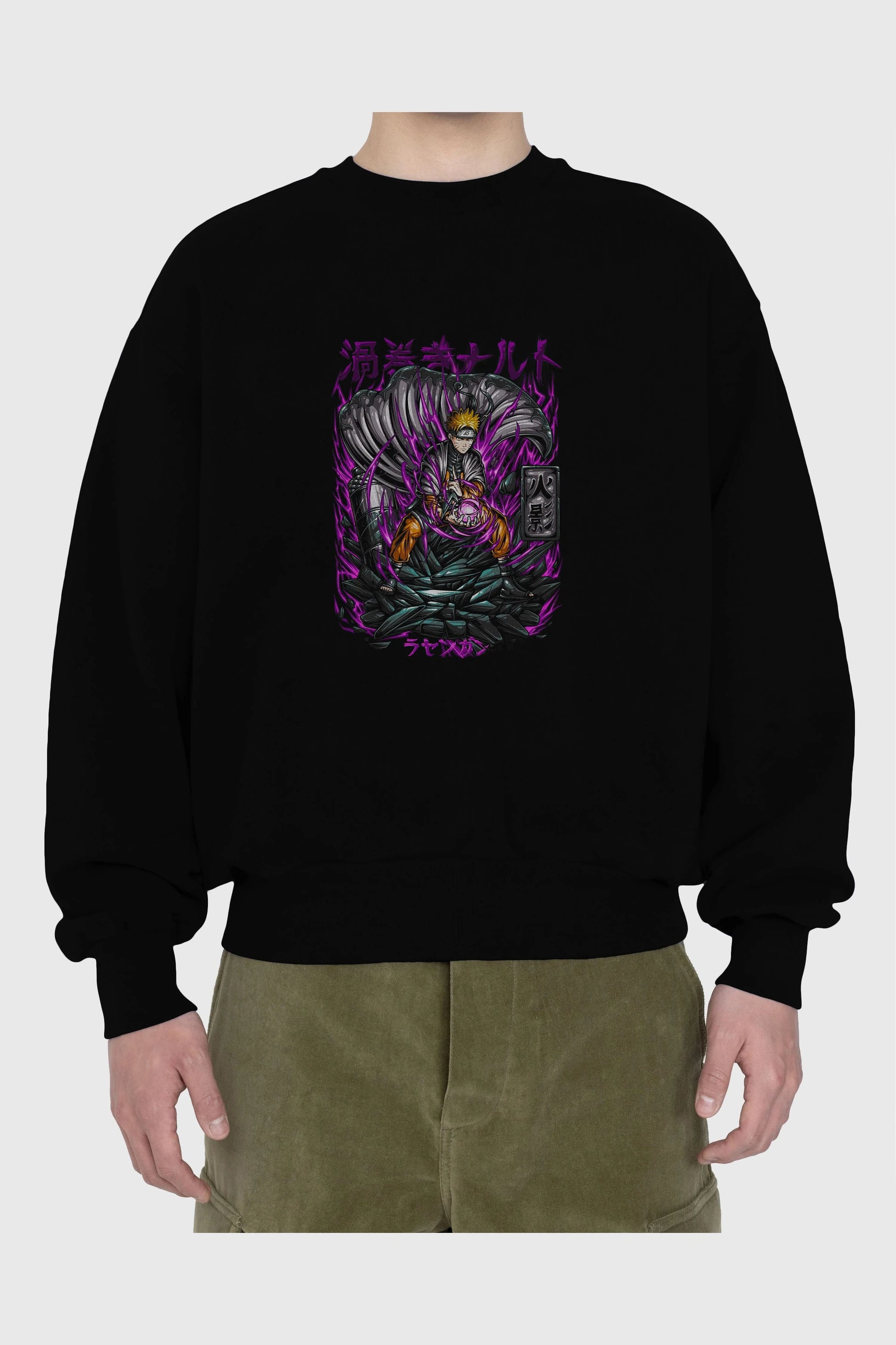 NARUTO Anime Ön Baskılı Oversize Sweatshirt Erkek Kadın Unisex