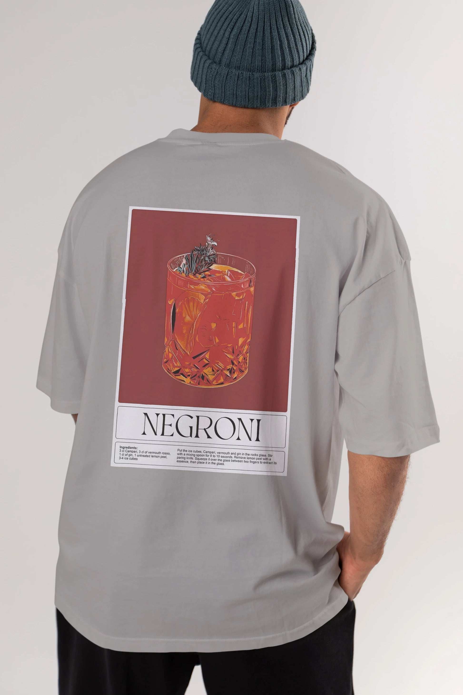 Negroni 2 Arka Baskılı Oversize t-shirt Erkek Kadın Unisex %100 Pamuk Bisiklet Yaka tişort