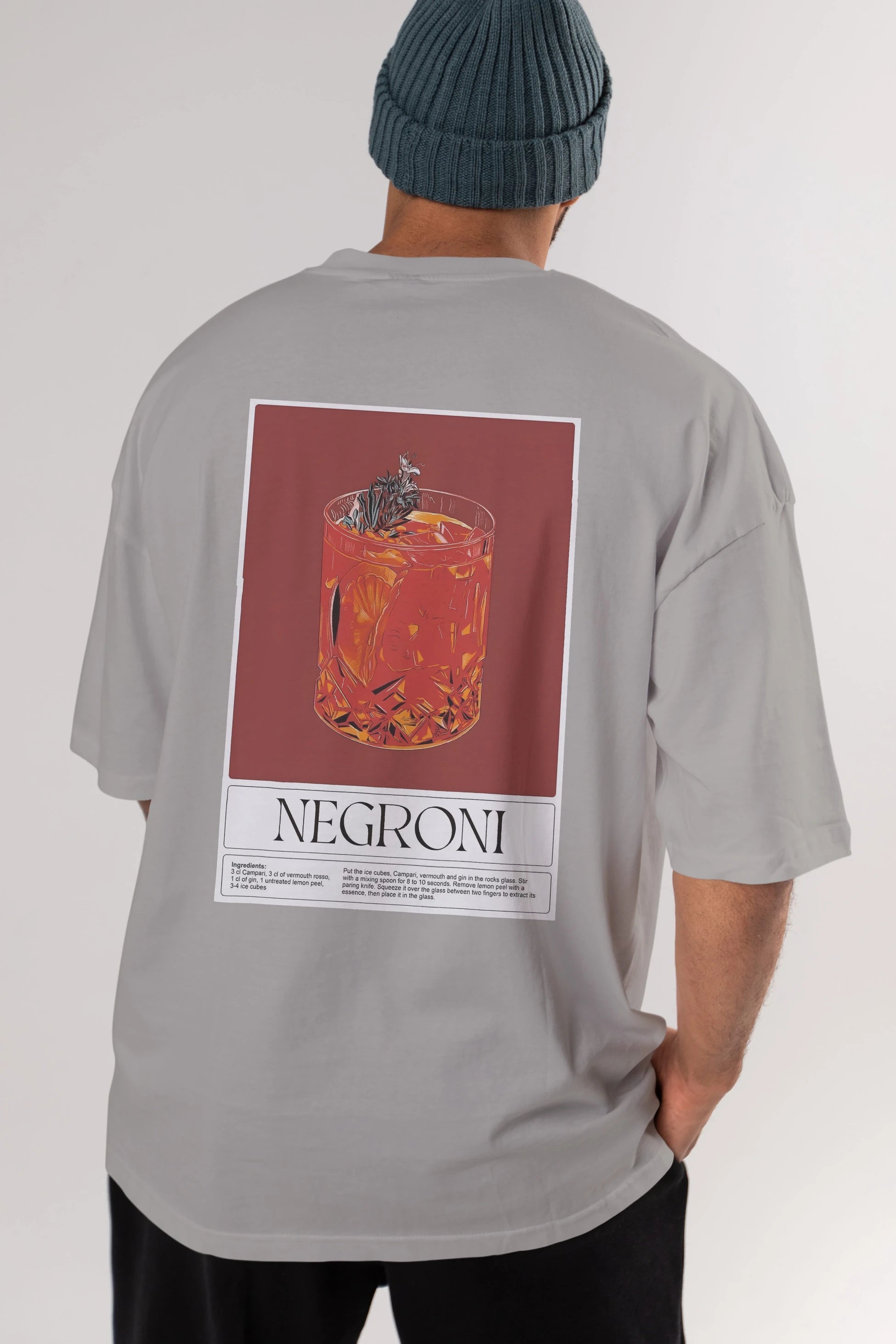 Negroni 2 Arka Baskılı Oversize t-shirt Erkek Kadın Unisex %100 Pamuk Bisiklet Yaka tişort