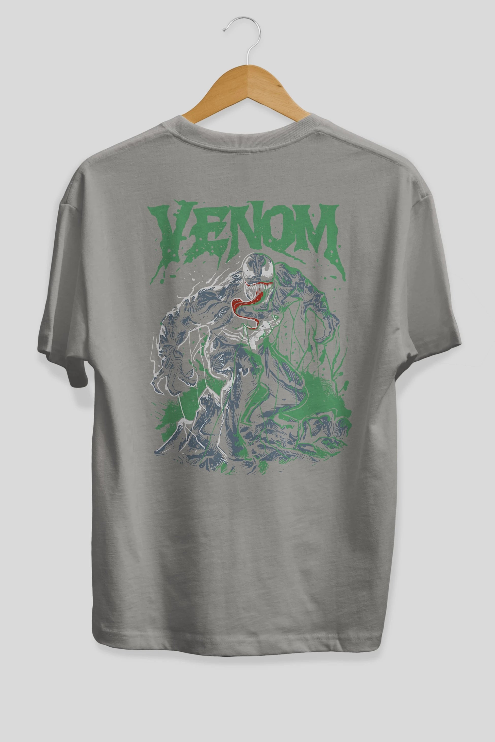 Venom (3) Arka Baskılı Oversize t-shirt Erkek Kadın Unisex %100 Pamuk Bisiklet Yaka tişort