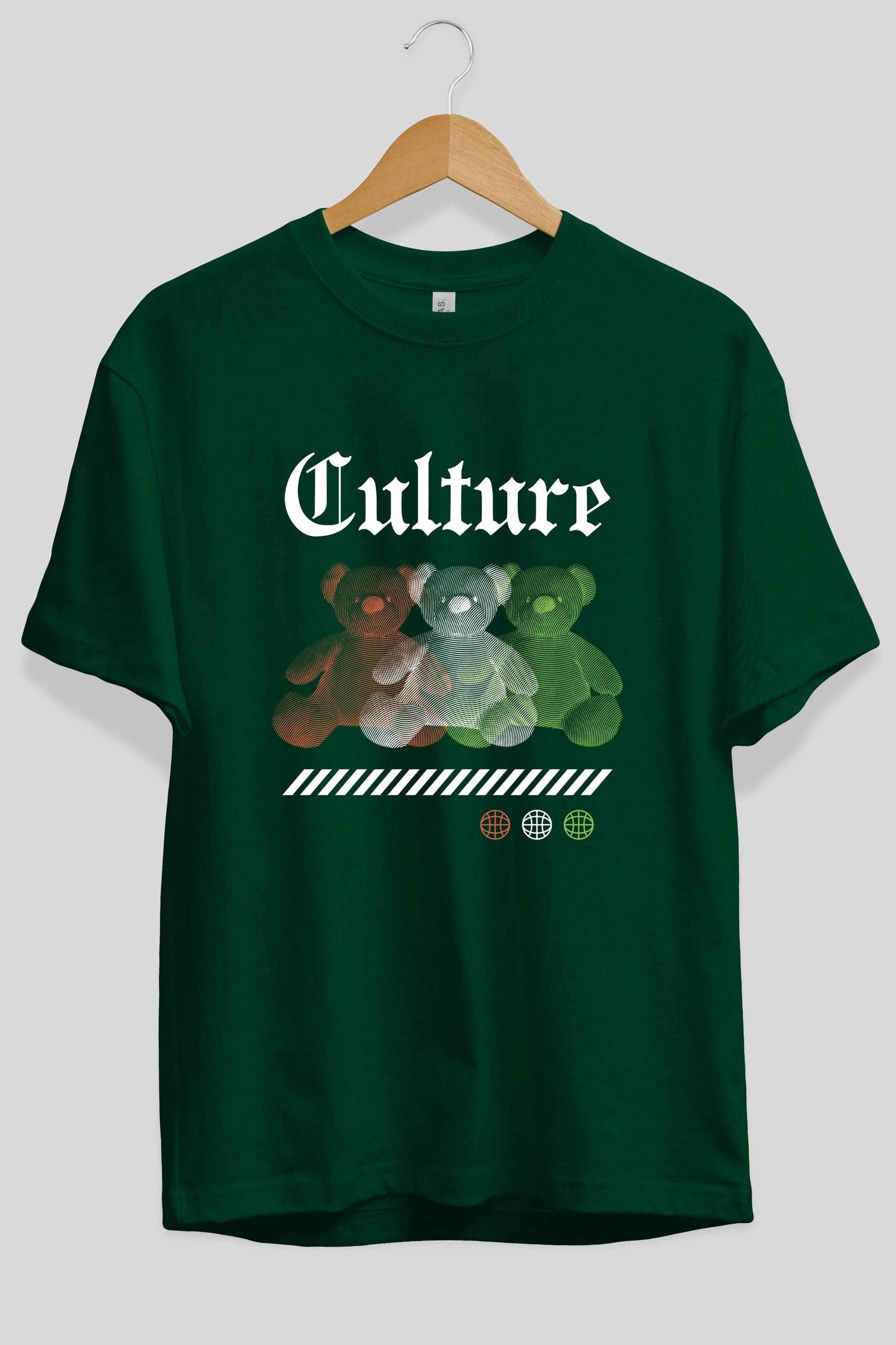 Culture Bear Ön Baskılı Oversize t-shirt Erkek Kadın Unisex